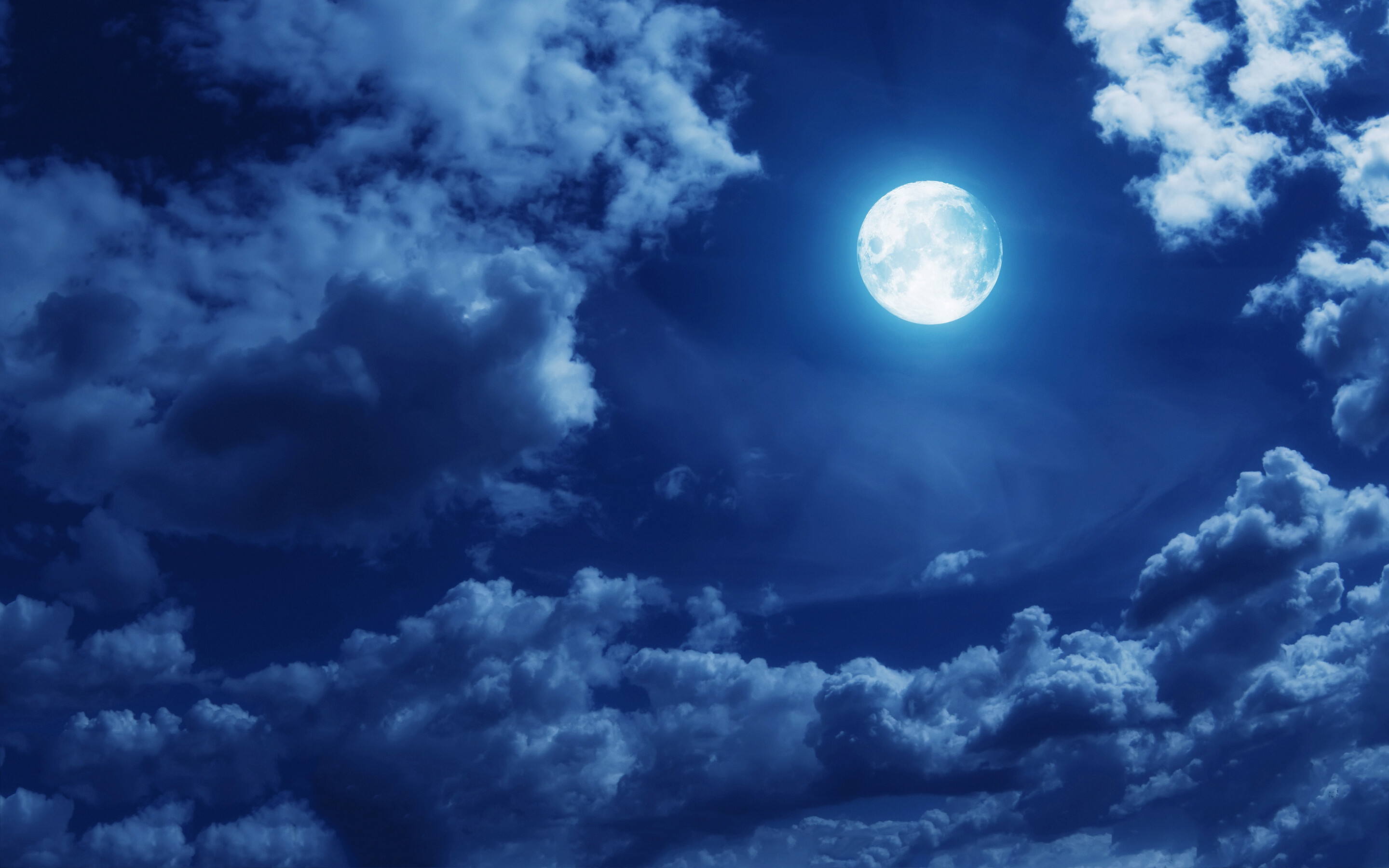 Night clouds, Moonlight Wallpaper, 2880x1800 HD Desktop