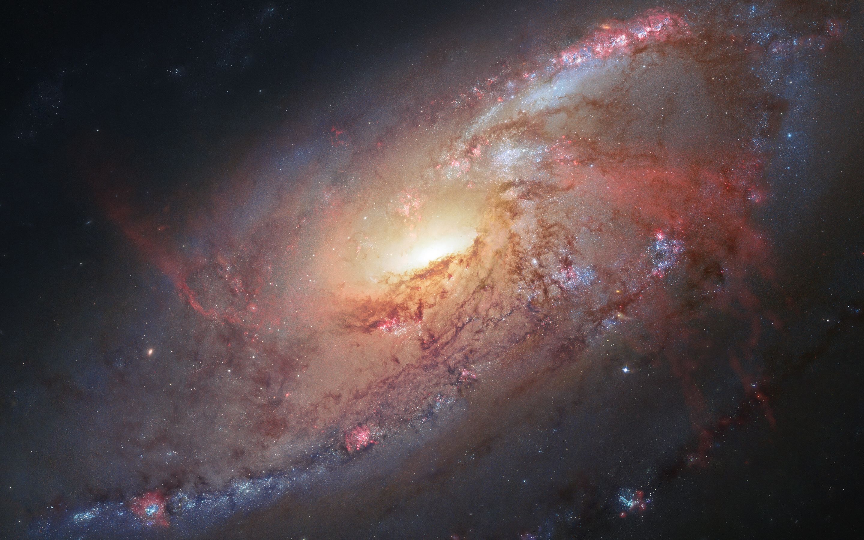 Messier 106, Hubble Wallpaper, 2880x1800 HD Desktop