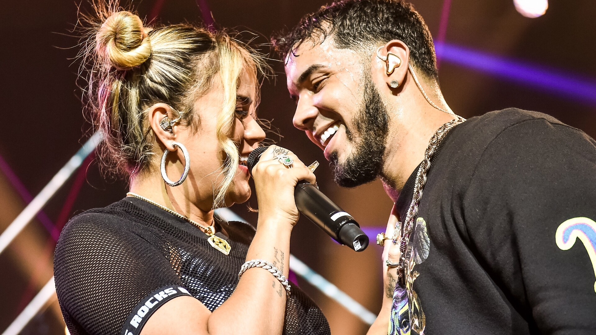 Anuel AA, Karol G, Romantic duo, Miami romance, 1920x1080 Full HD Desktop