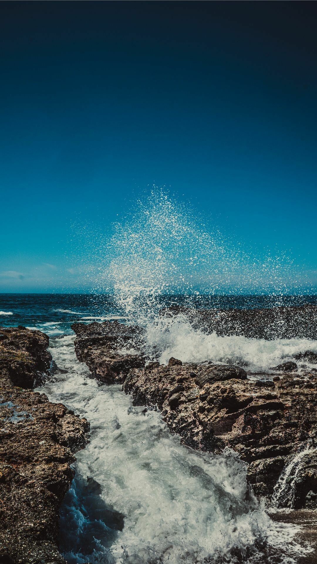 iPhone XR beach wallpaper, 4K beauty, Oceanic serenity, Nature's escape, 1080x1920 Full HD Phone