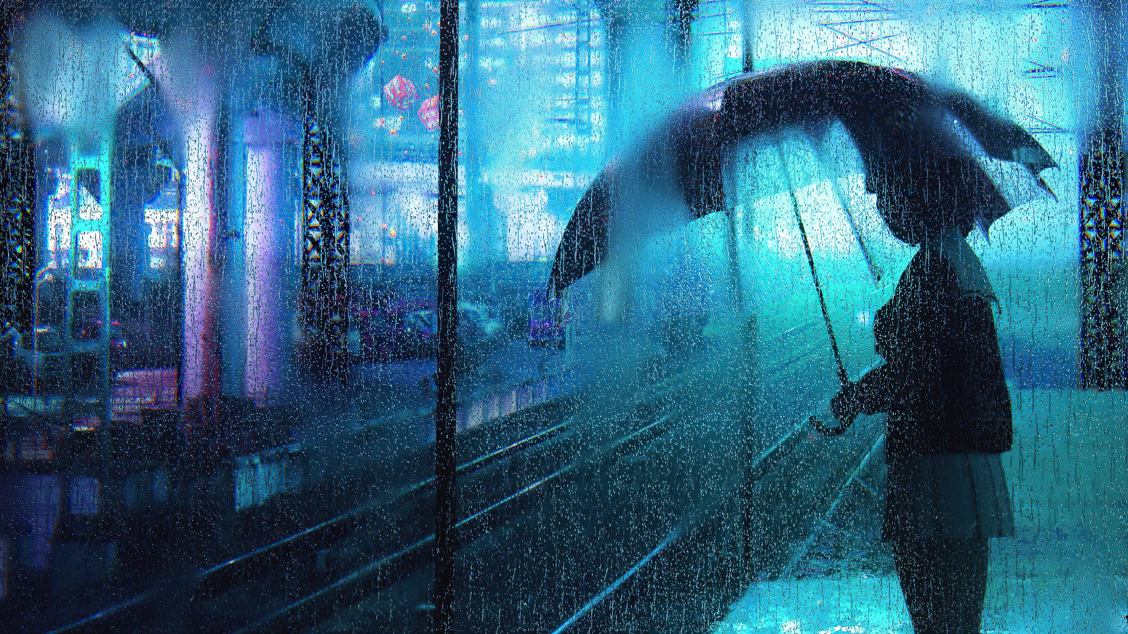 Waiting in rain, HD artist, 3840x2160 4K Desktop