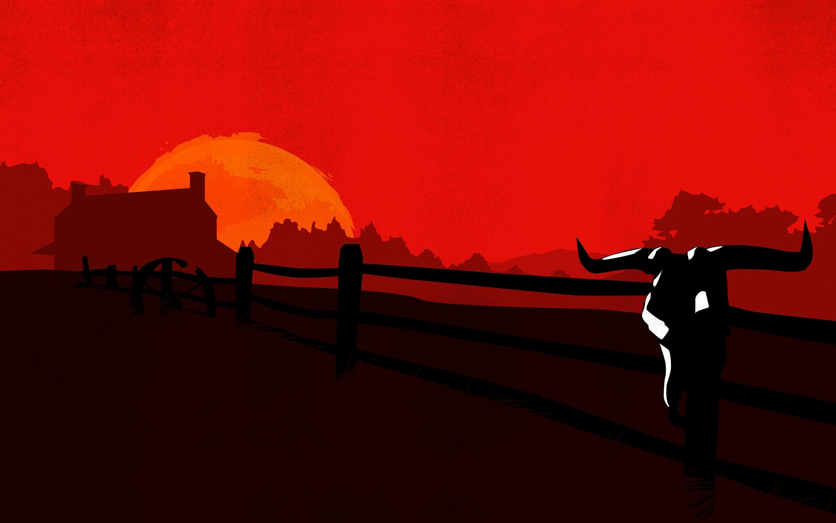 Red Dead Redemption 2, Minimalistic 8K beauty, Macbook Pro wallpaper, Gaming elegance, 2880x1800 HD Desktop