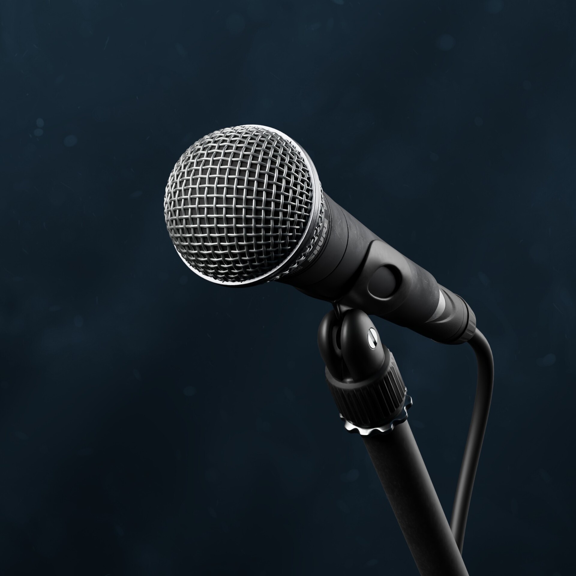 Artstation Shure SM58 microphone, Music, Technology, Design, 1920x1920 HD Phone