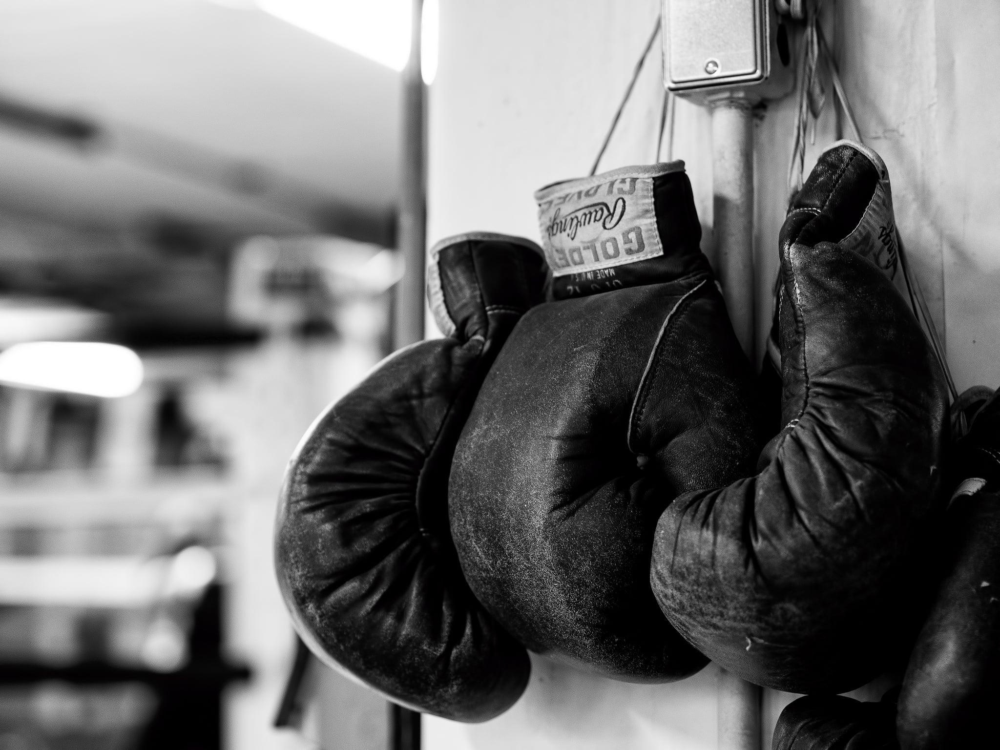 Monochrome, Hanging Boxing Gloves Wallpaper, 2050x1540 HD Desktop