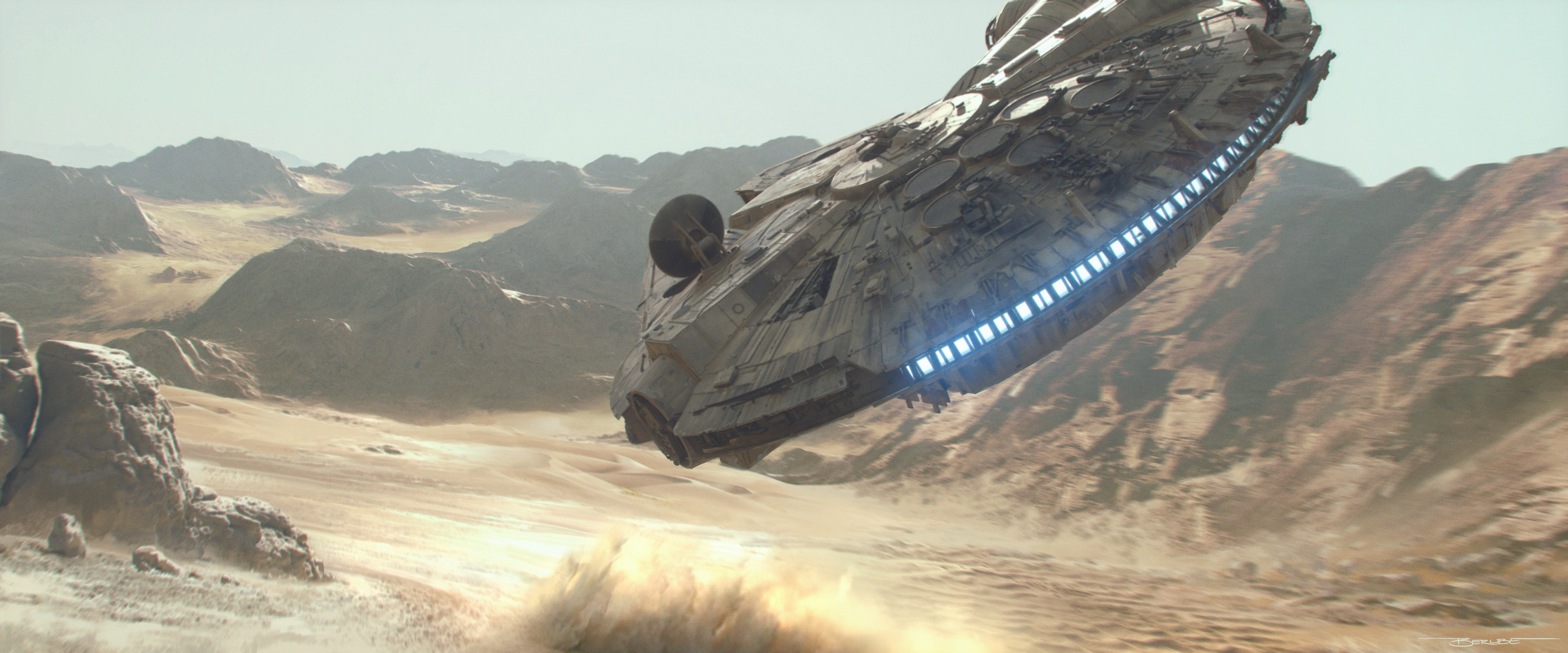 Millennium Falcon, Wallpaper resolution, ID 1242987, 3840x1600 Dual Screen Desktop