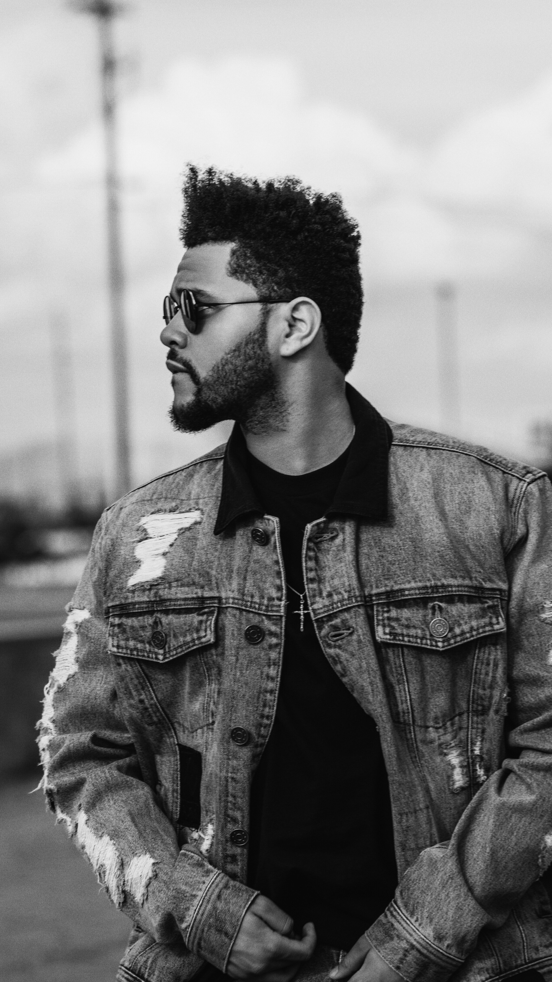 The Weeknd, Monochrome aesthetics, 8K resolution, Sony Xperia, 2160x3840 4K Phone