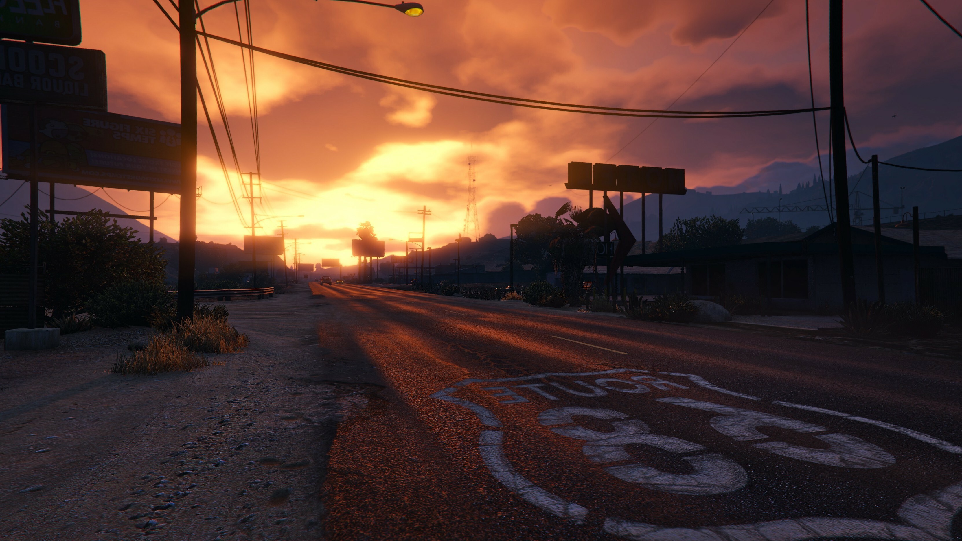 Grand Theft Auto 5, HD gaming, Breathtaking sunset, Captivating artwork, 3330x1880 HD Desktop