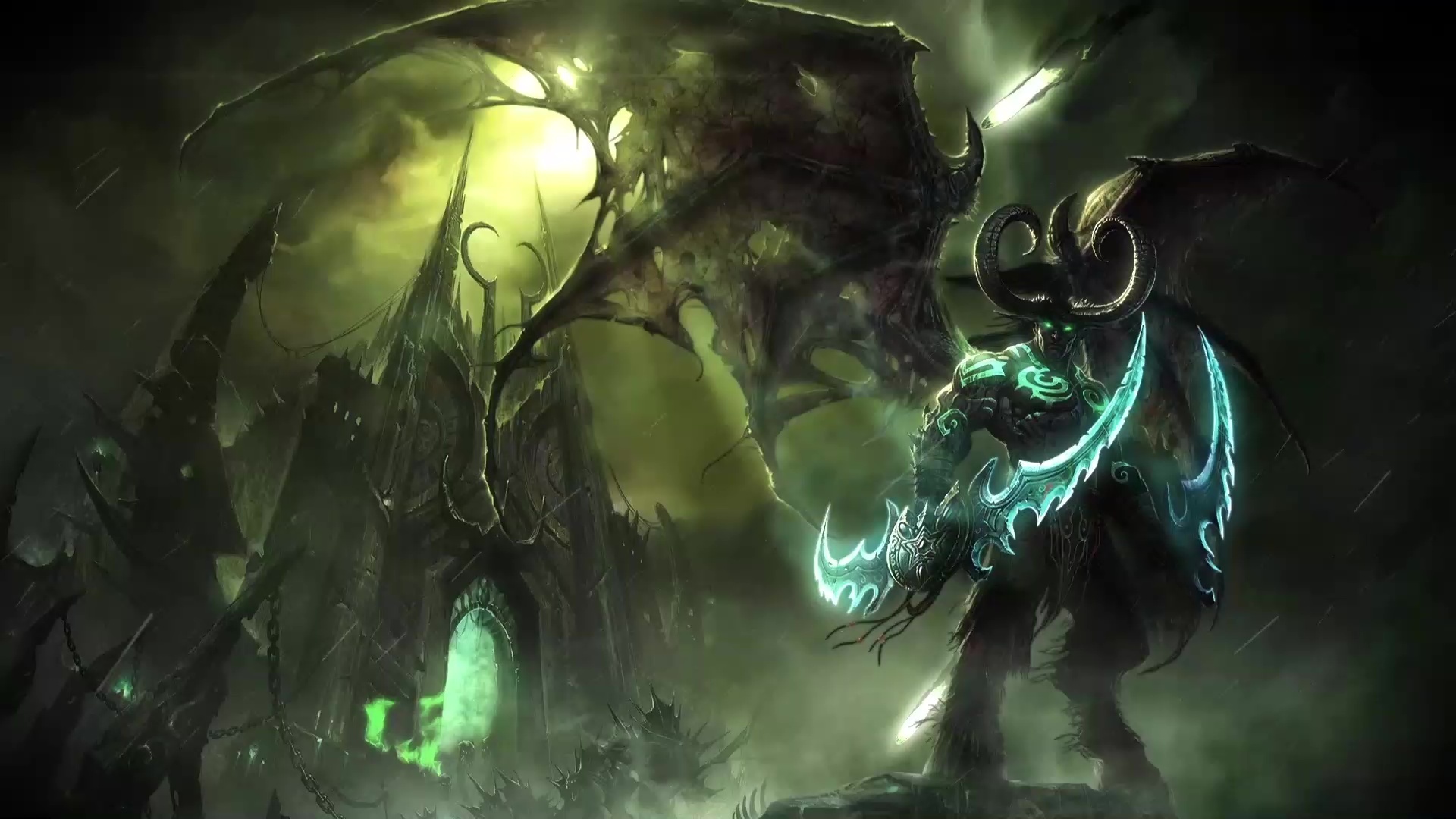 Illidan Stormrage, Demon hunter, World of Warcraft, Fantasy art, 1920x1080 Full HD Desktop