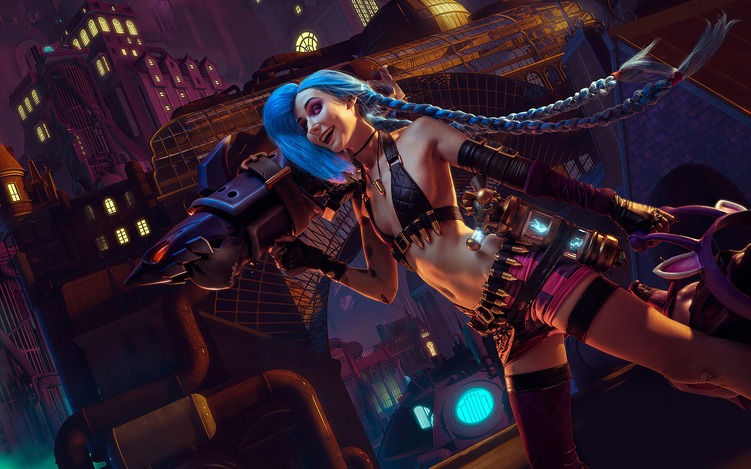 Jinx, League of Legends, 4K cosplay wallpapers, Epic character, 2560x1600 HD Desktop