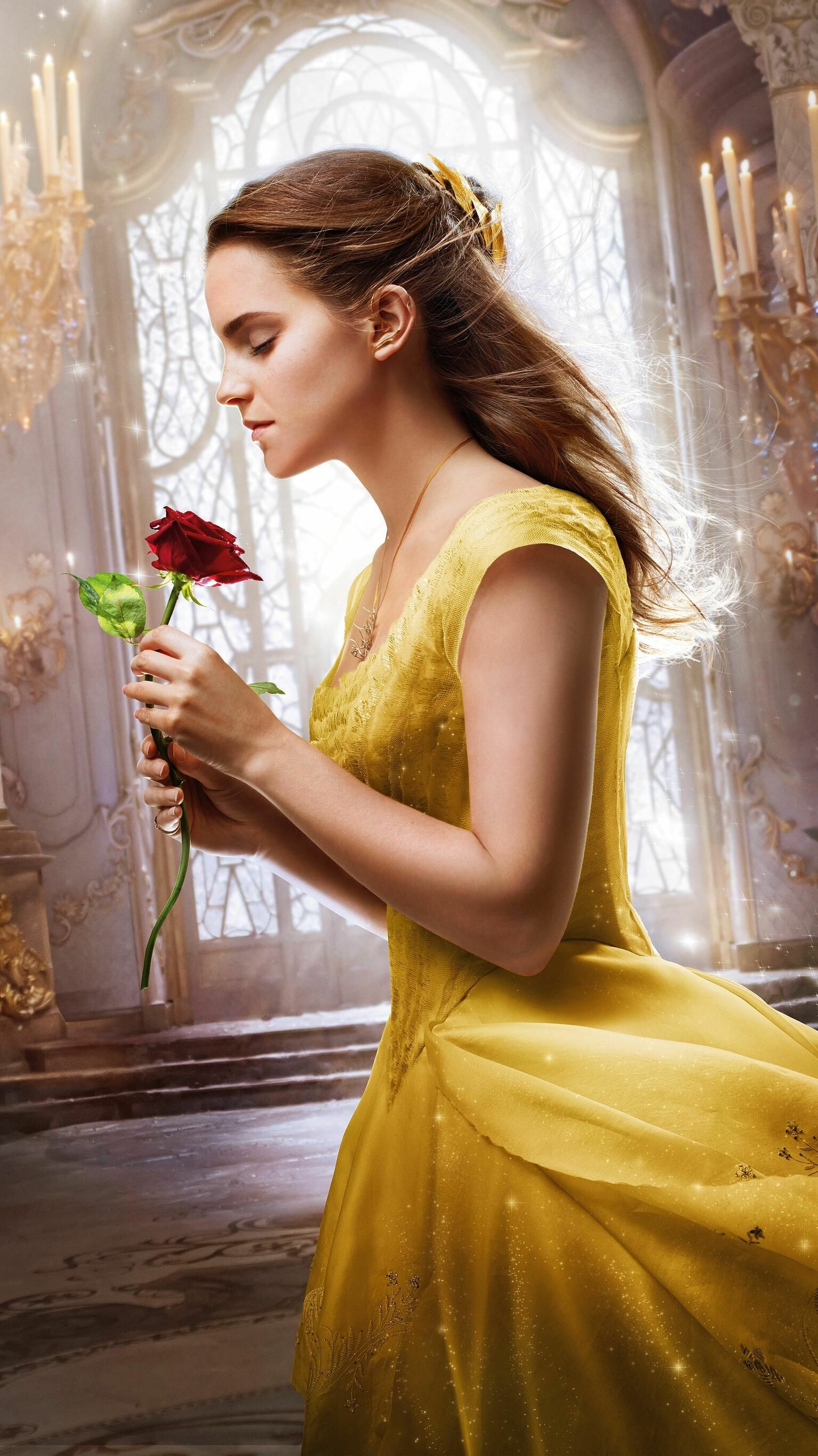 Beauty and the Beast 2017, MovieMania wallpaper, Emma Watson as Belle, Enchanting romance, 1540x2740 HD Phone