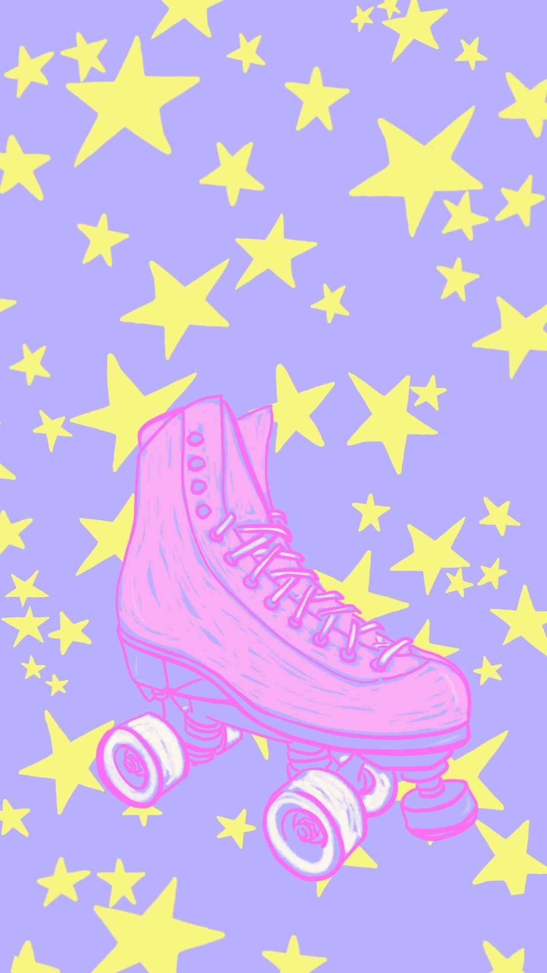 Rollerskating, Quad roller skate wallpaper, Pink and yellow, Skater vibes, 1080x1920 Full HD Phone