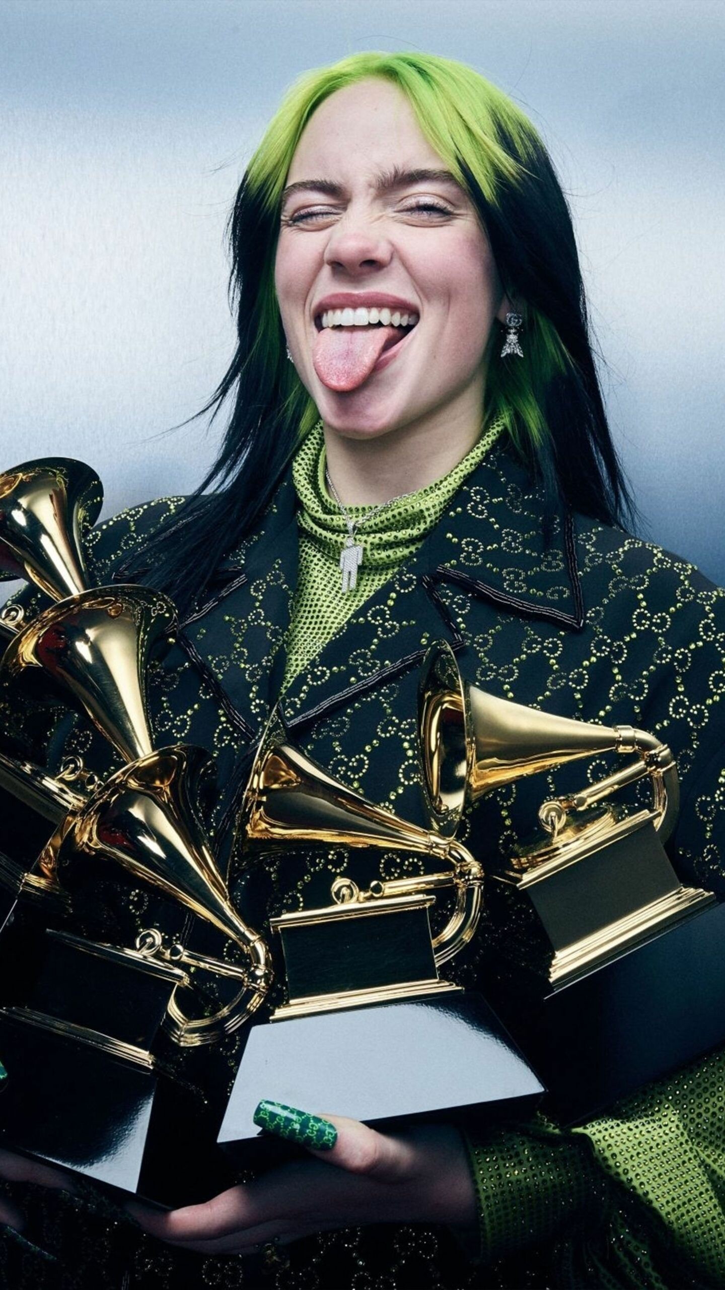 Billie Eilish, Grammy 2020, Ultra HD mobile wallpaper, Celebrity style, 1440x2560 HD Phone