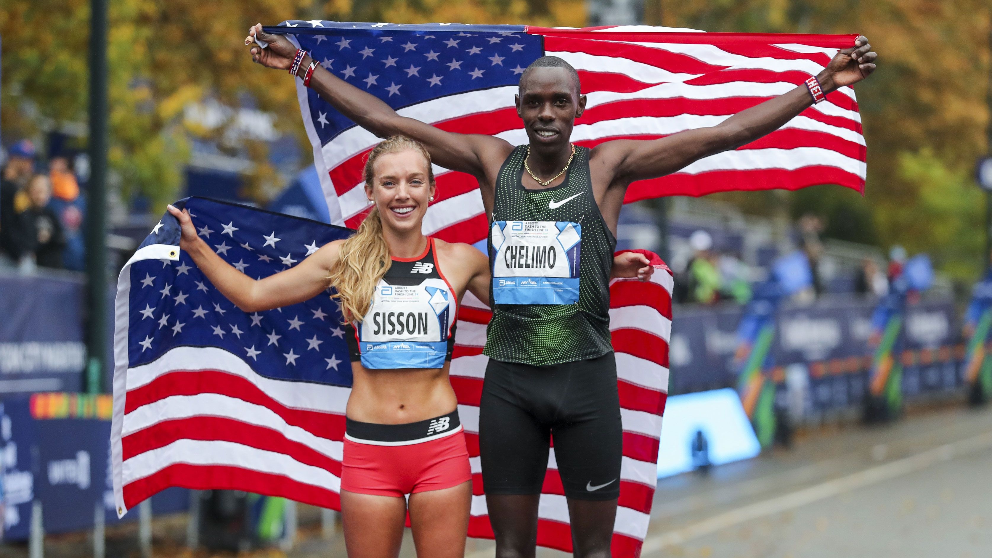 Emily Sisson, Paul Chelimo Wallpaper, 3350x1890 HD Desktop