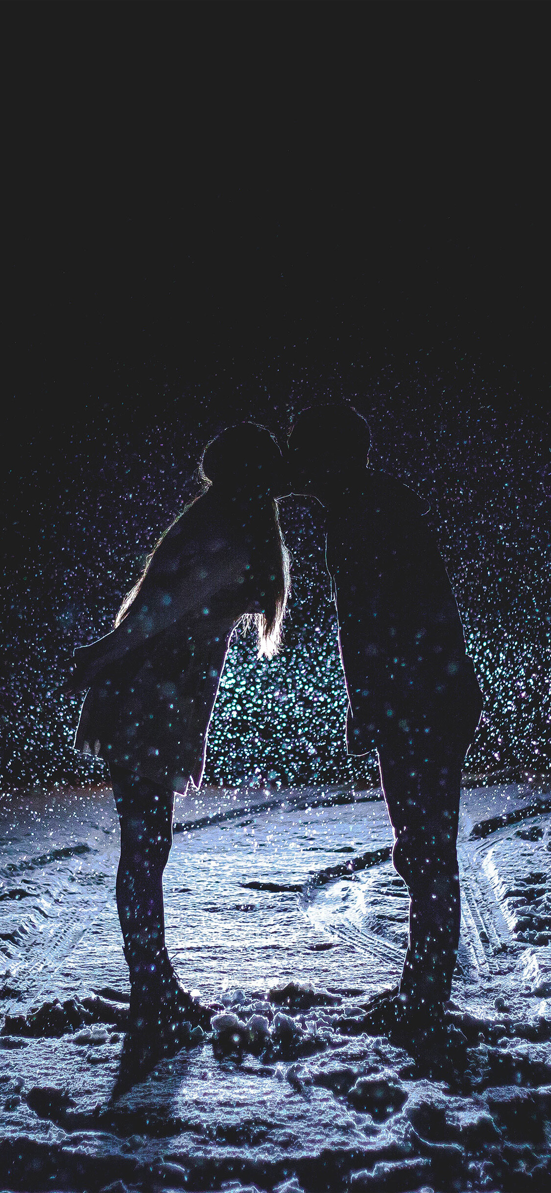 Dark kiss love, iPhone wallpaper, Couple's romance, Intimate atmosphere, 1130x2440 HD Phone