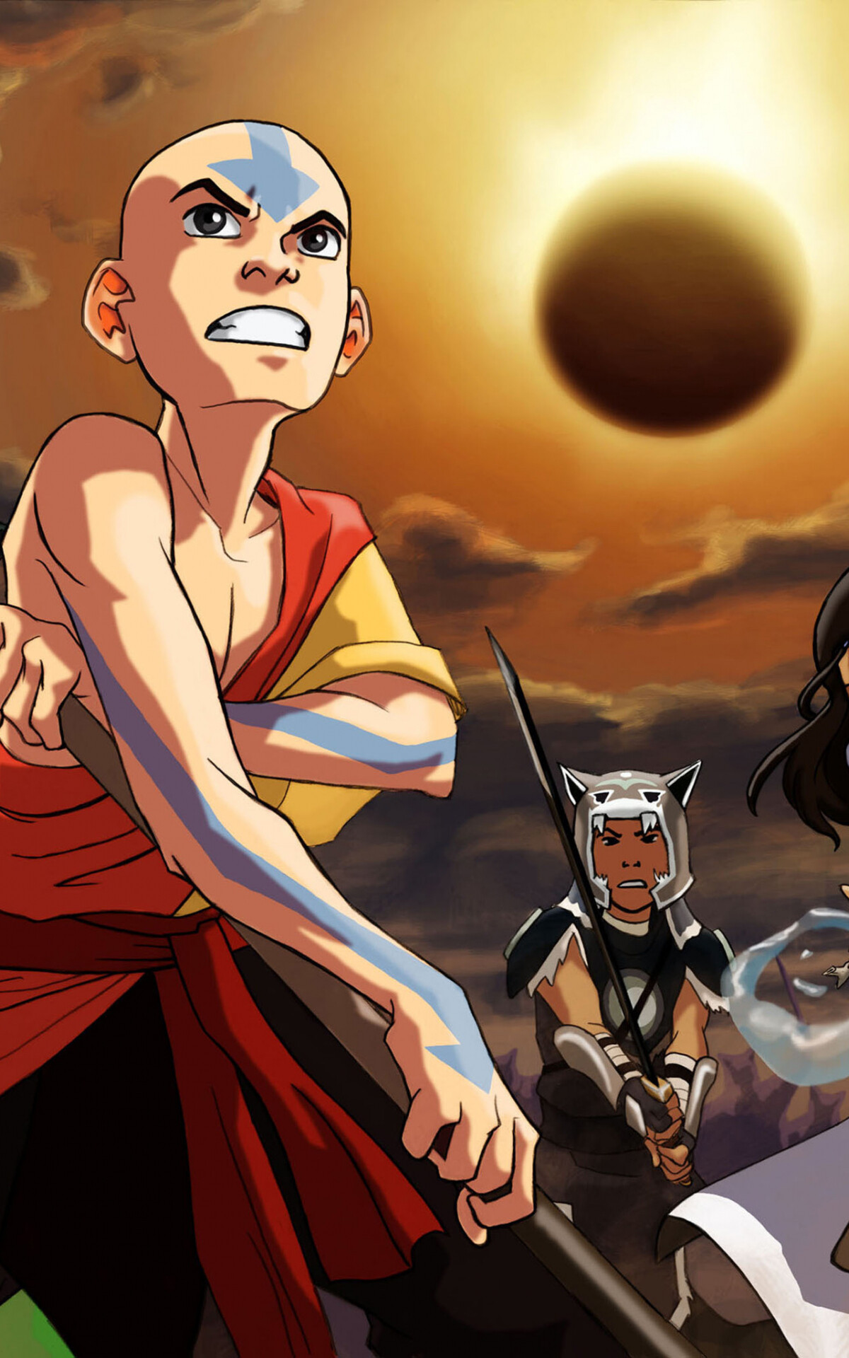 Anime adventure, Last Airbender's world, Elemental bending powers, Mythical creatures, 1200x1920 HD Phone