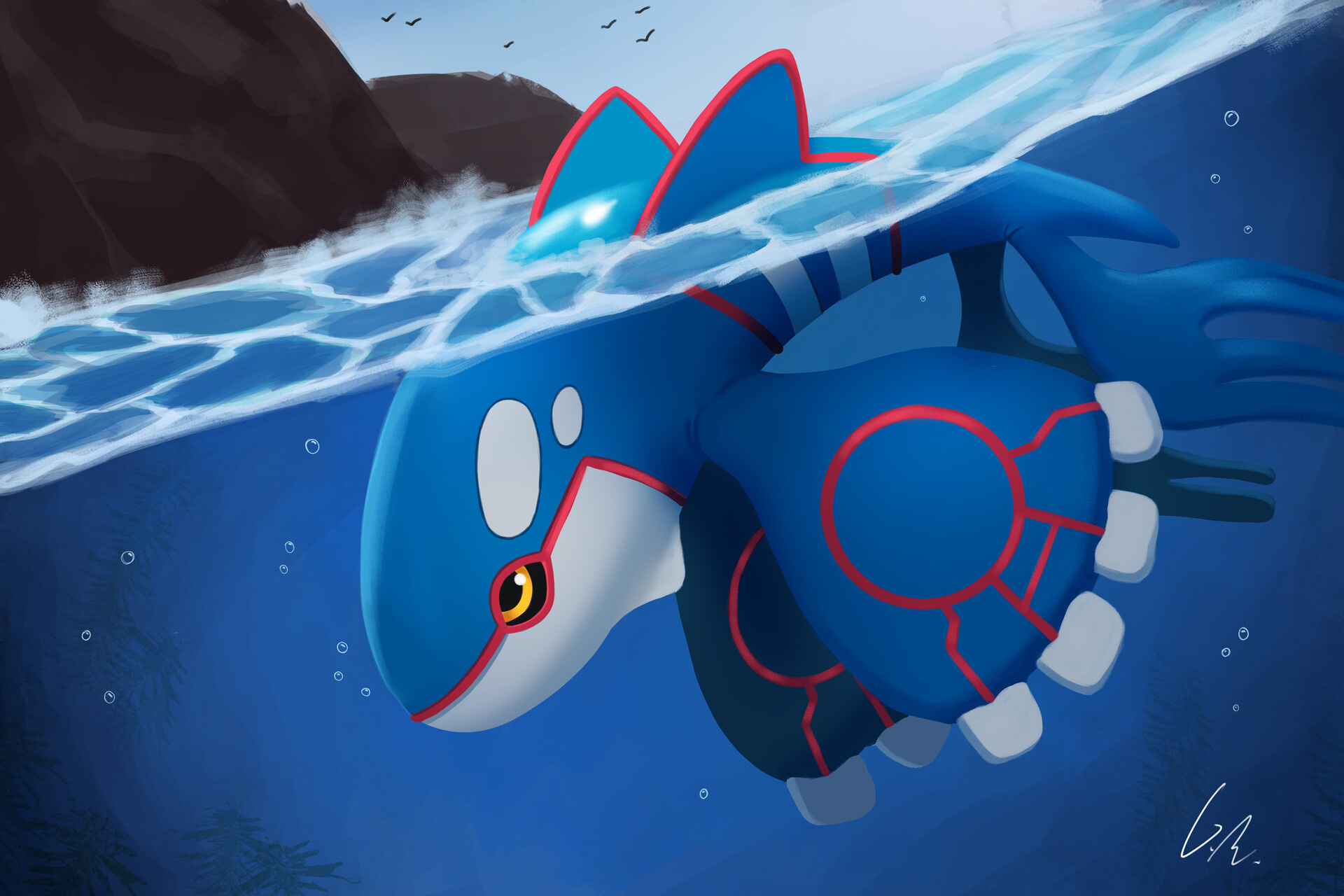 Kyogre (Anime), Artstation, Groudon and Kyogre, 1920x1280 HD Desktop