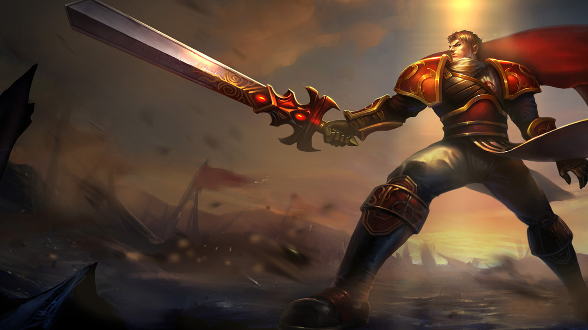 Sanguine Garen, Chinese wallpaper, LeagueSplash, Gaming, 1920x1080 Full HD Desktop