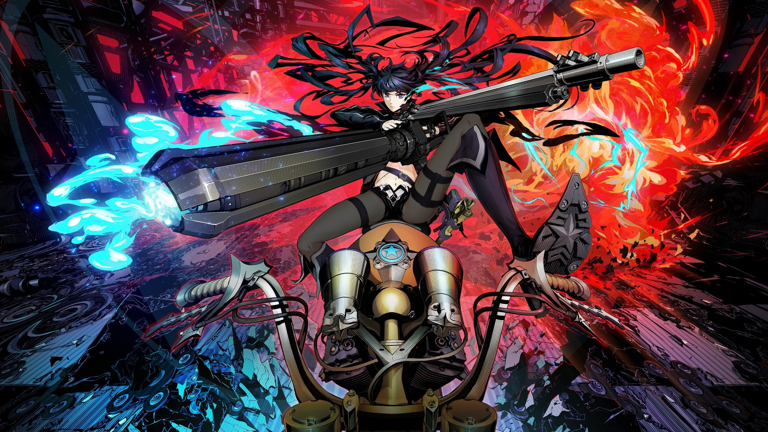 Black Rock Shooter, Black-haired male character, Anime wallpaper, Dark atmosphere, 2560x1440 HD Desktop