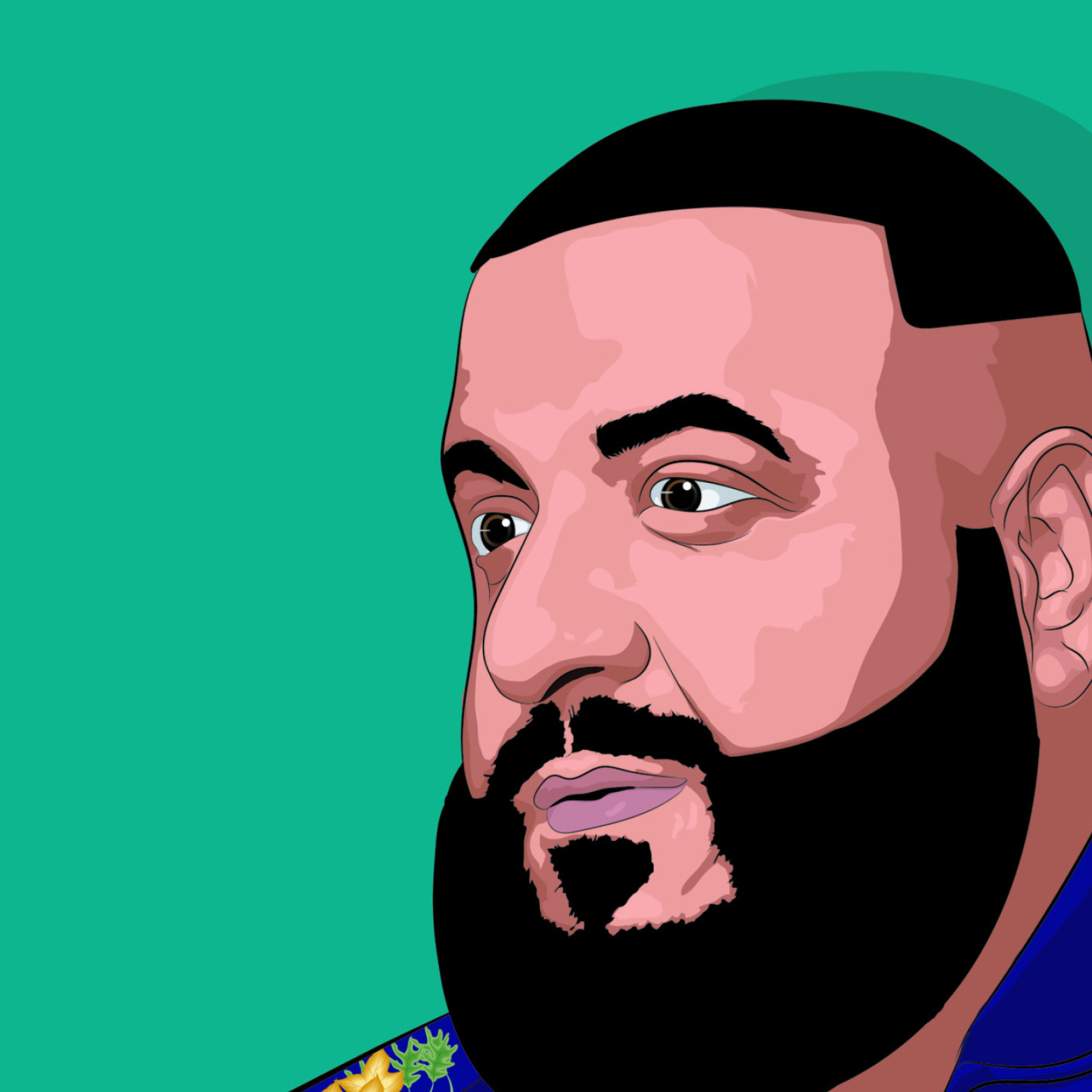 DJ Khaled, Cartoon picture, El Rolex, CelebrityFM estrellas, 1920x1920 HD Phone