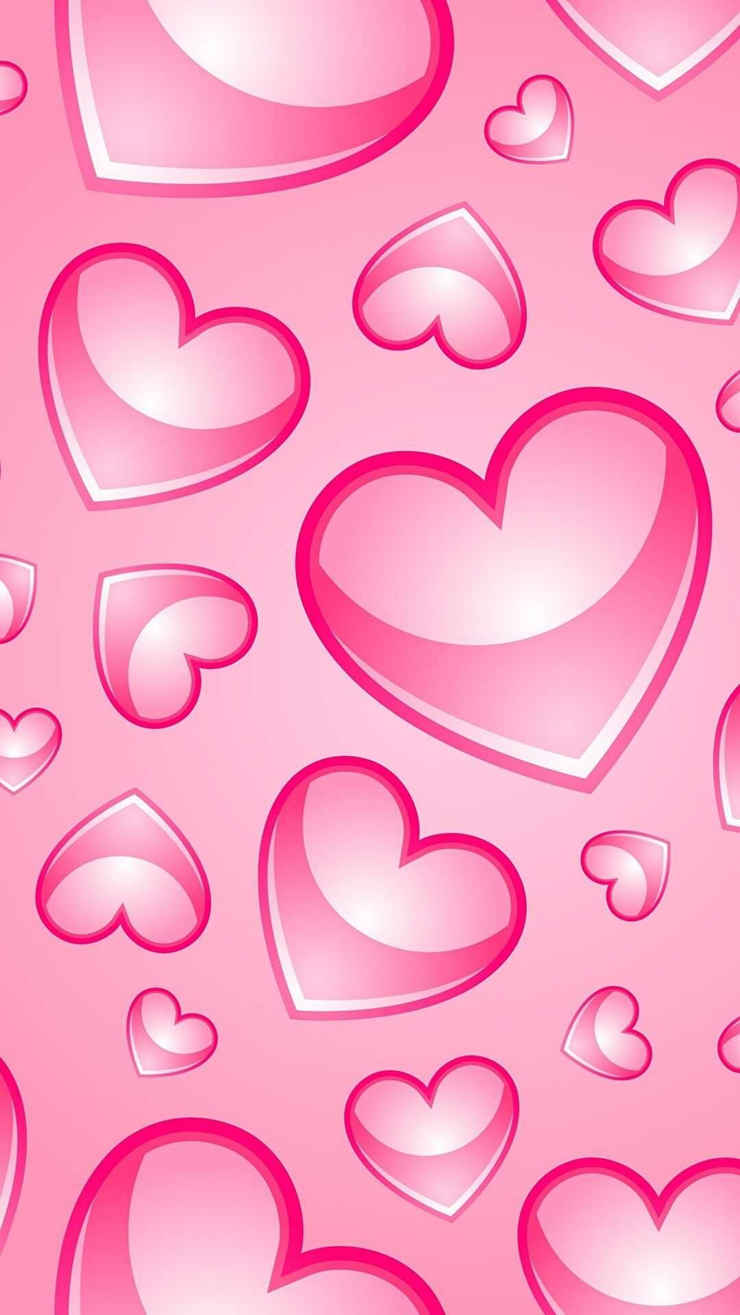 Pink heart wallpaper, Romantic symbol, Love and affection, Feminine touch, 1080x1920 Full HD Phone