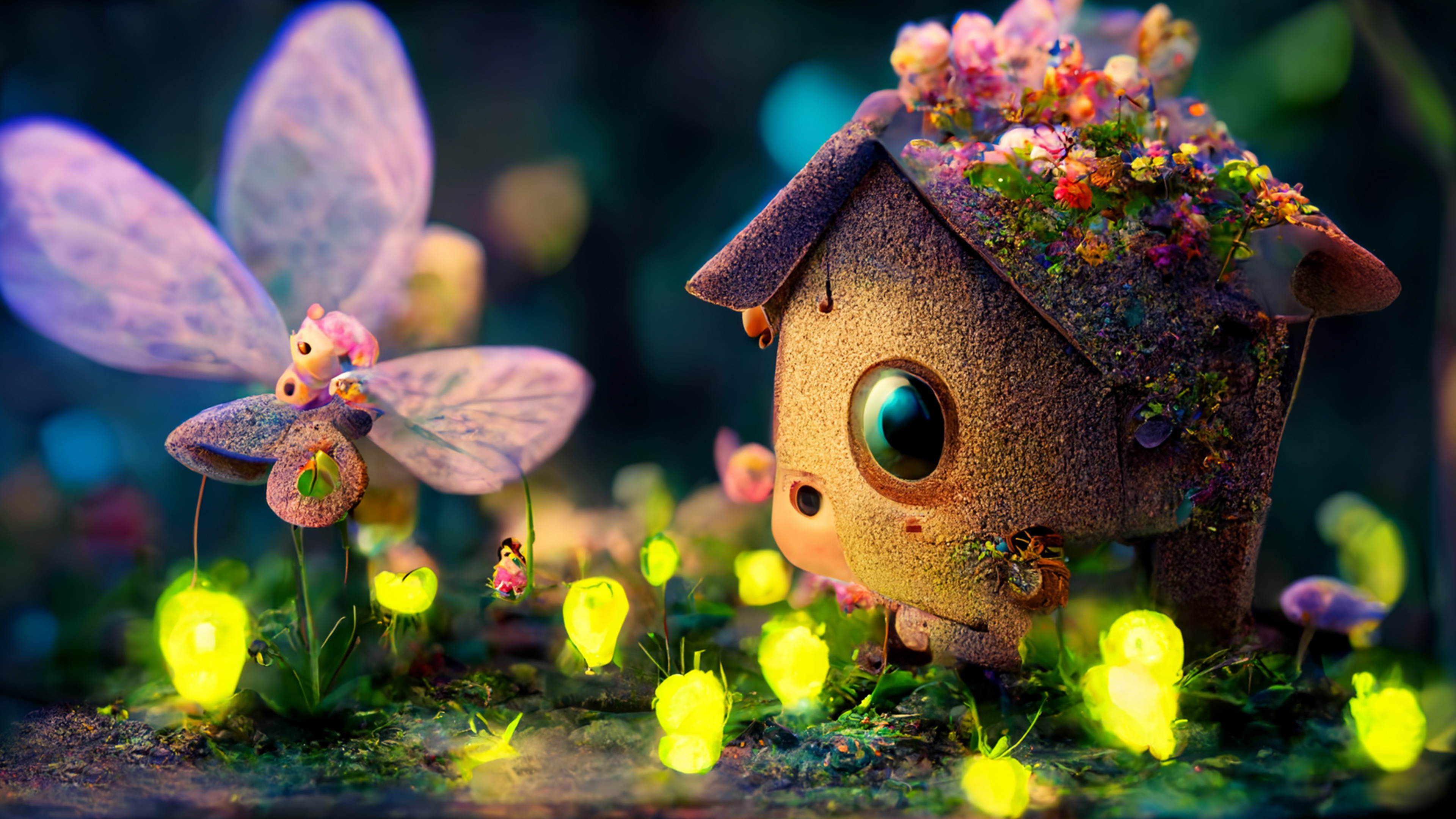 Fairy house, Cool Girly Wallpaper, 3840x2160 4K Desktop