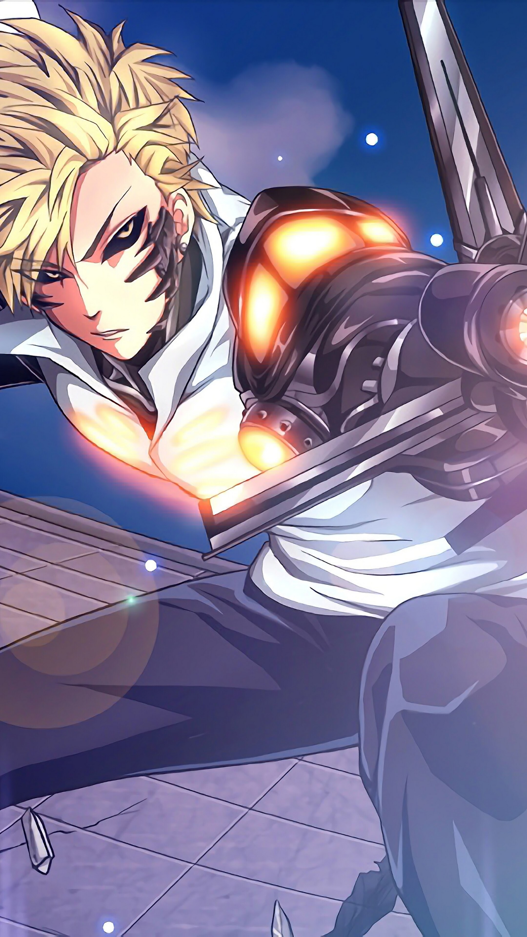 Genos - Anime cyborg, One Punch Man, Artistic wallpaper, 2160x3840 4K Phone