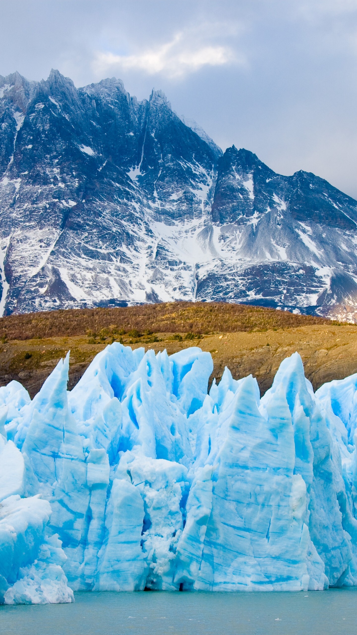 Glacier, Mountain wallpaper, Chilean scenery, 4K nature, 1440x2560 HD Phone