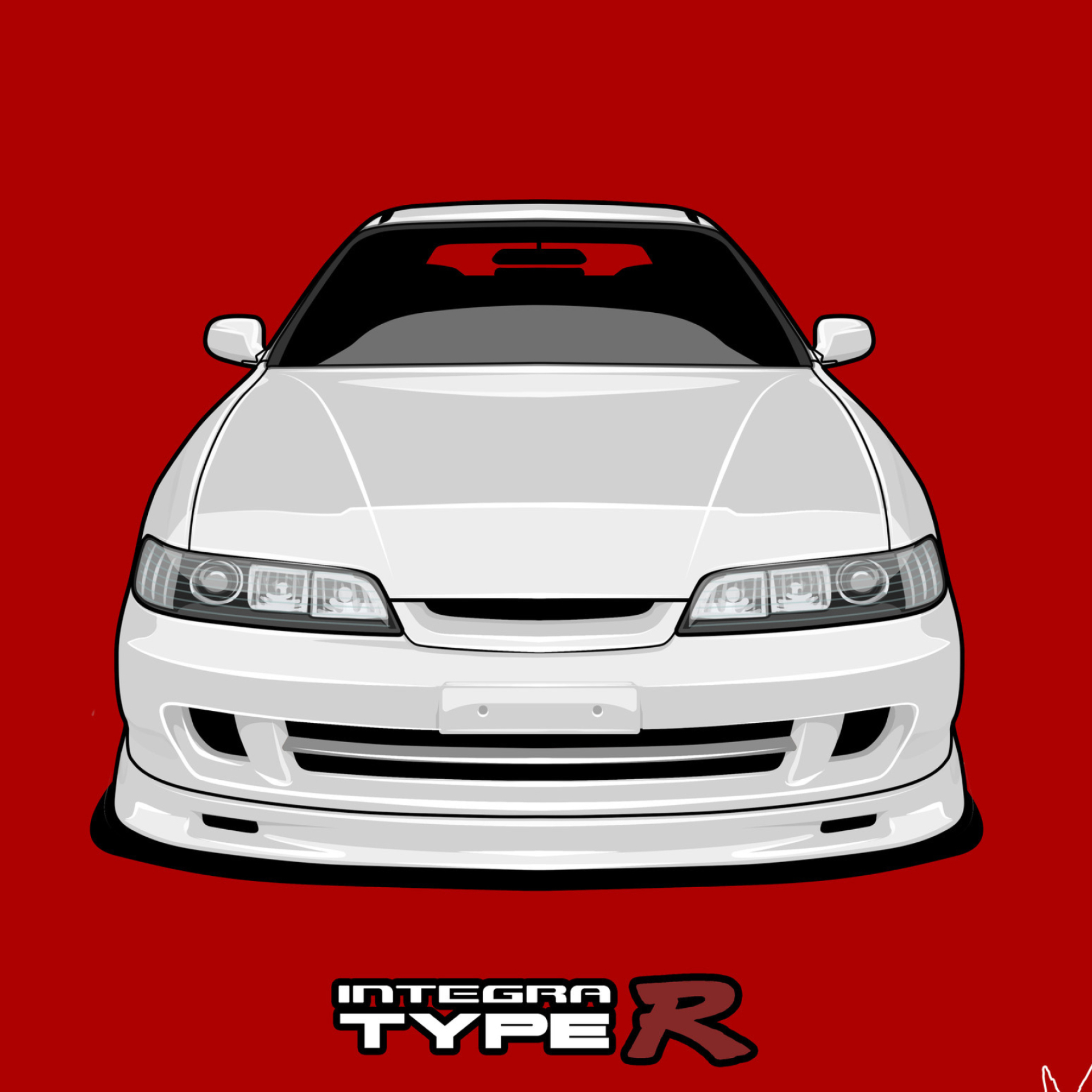 Honda Integra, ArtStation artwork, Creative expression, Digital art, 1920x1920 HD Phone