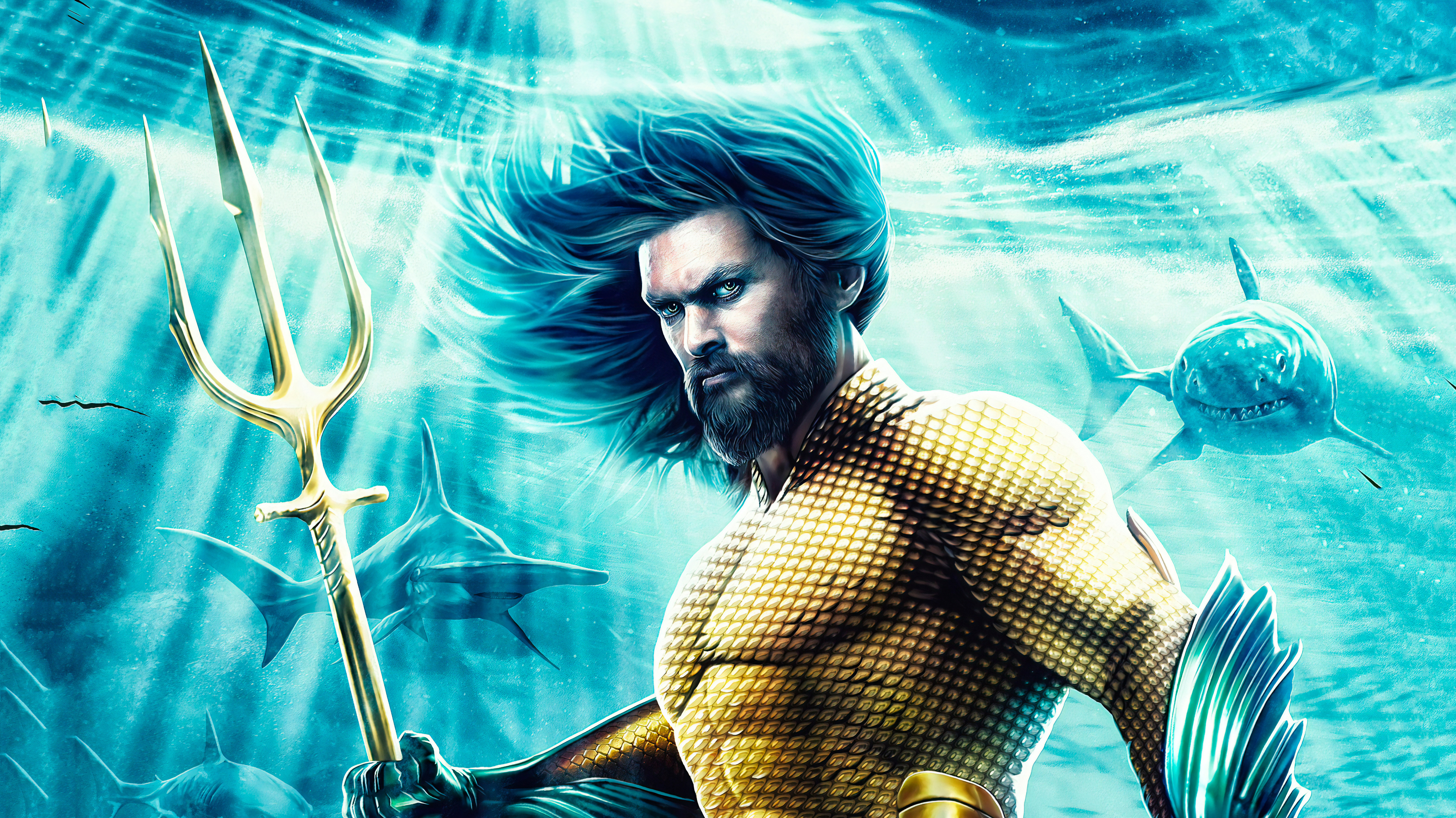 Aquaman 4K, Jason Momoa, Superheroes wallpapers, Epic battles, 3840x2160 4K Desktop