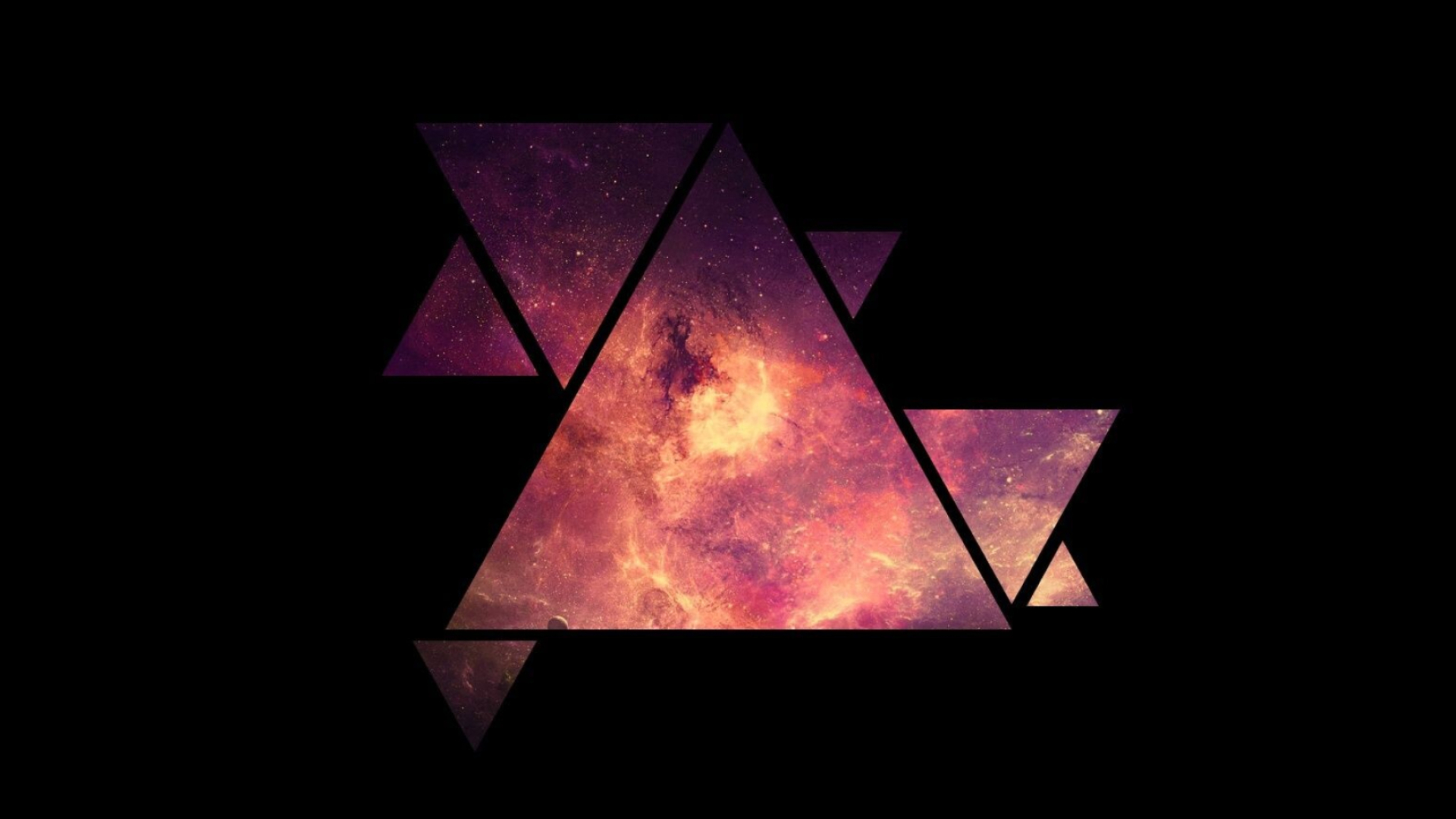 Galaxy triangle wallpapers, Cosmic design, Space-themed patterns, Futuristic art, 1920x1080 Full HD Desktop