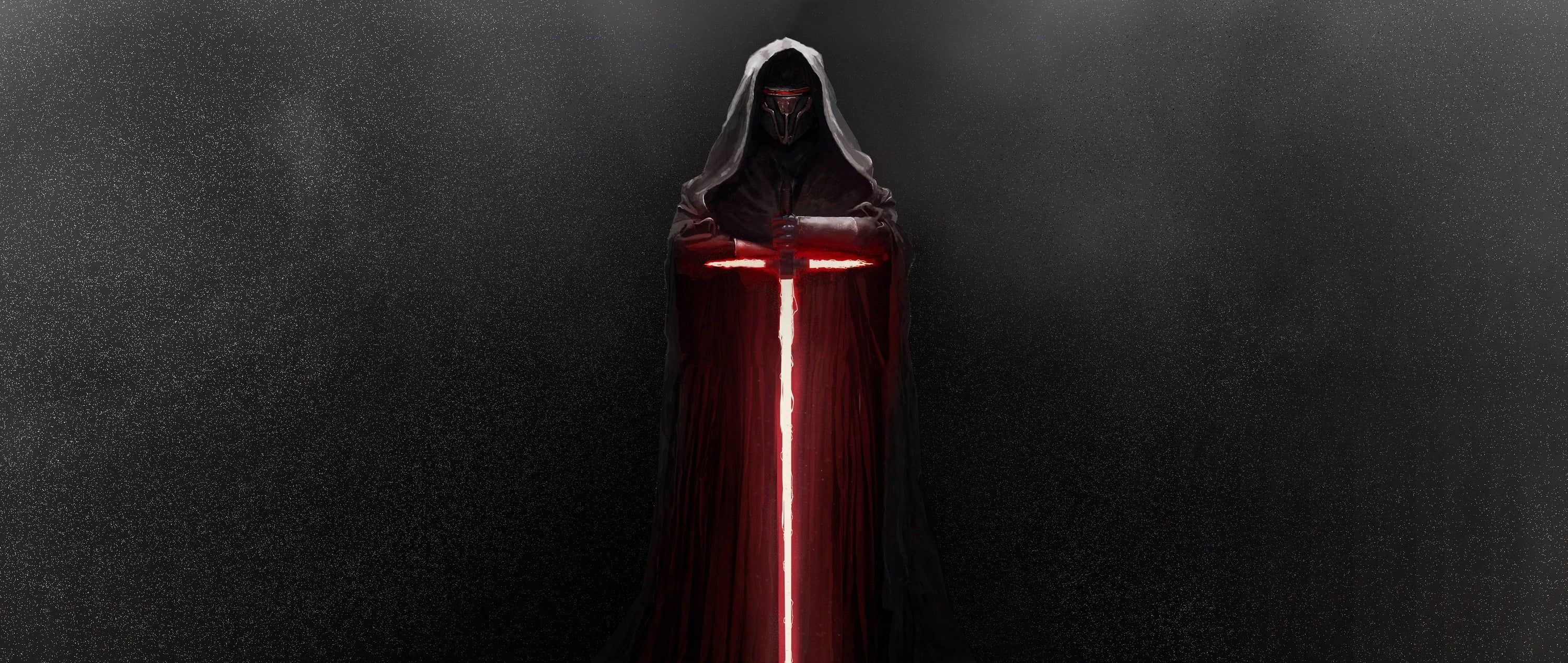 Darth Revan, Darth Vader comparison, Star Wars lightsaber, Kylo Ren wallpaper, 3000x1270 Dual Screen Desktop