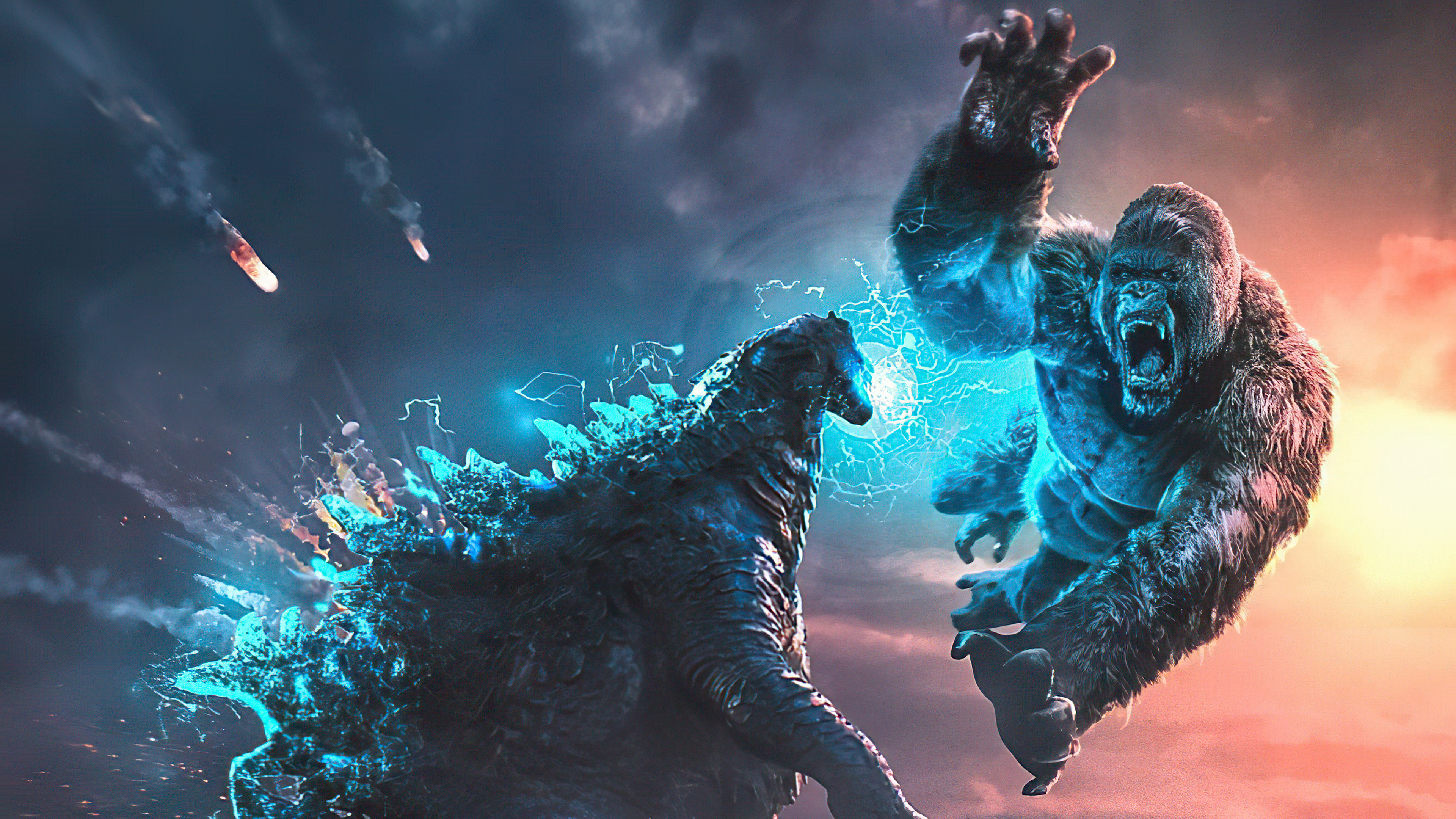 Kong vs Godzilla, 4K movie wallpapers, Battle royale, Intense showdown, 3840x2160 4K Desktop