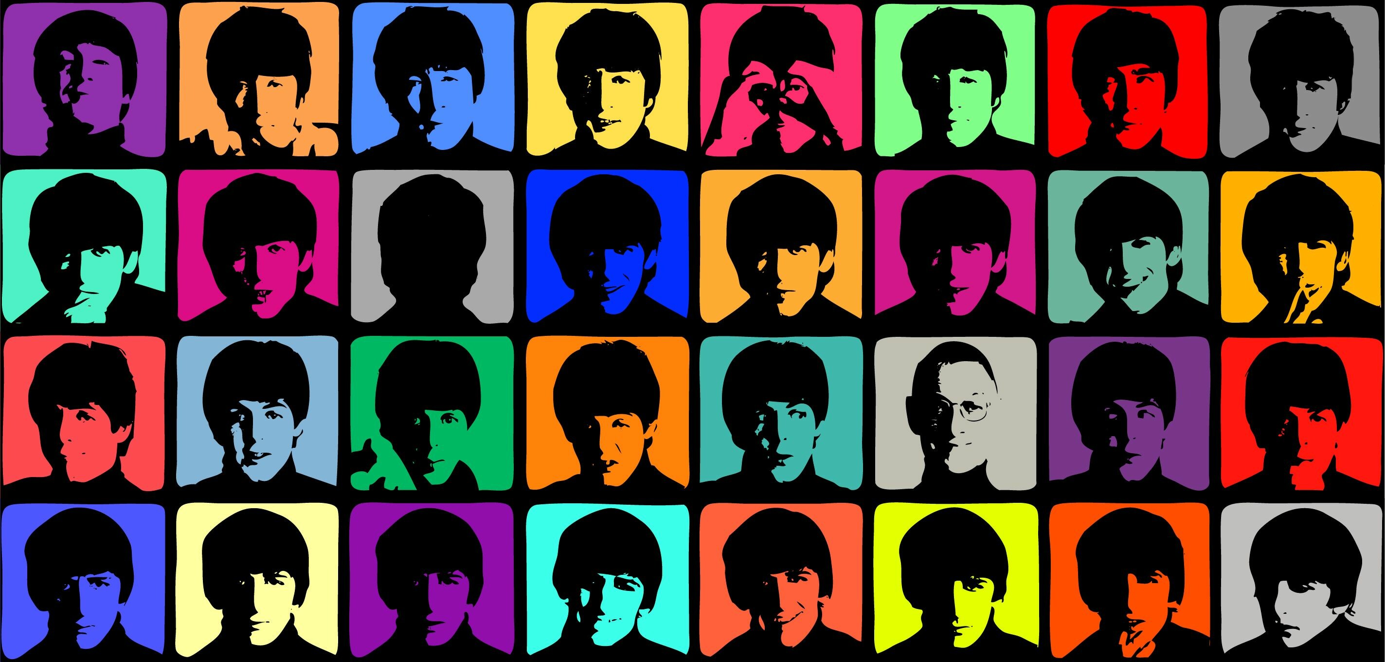 Beatles, Pop Art Wallpaper, 2850x1360 Dual Screen Desktop