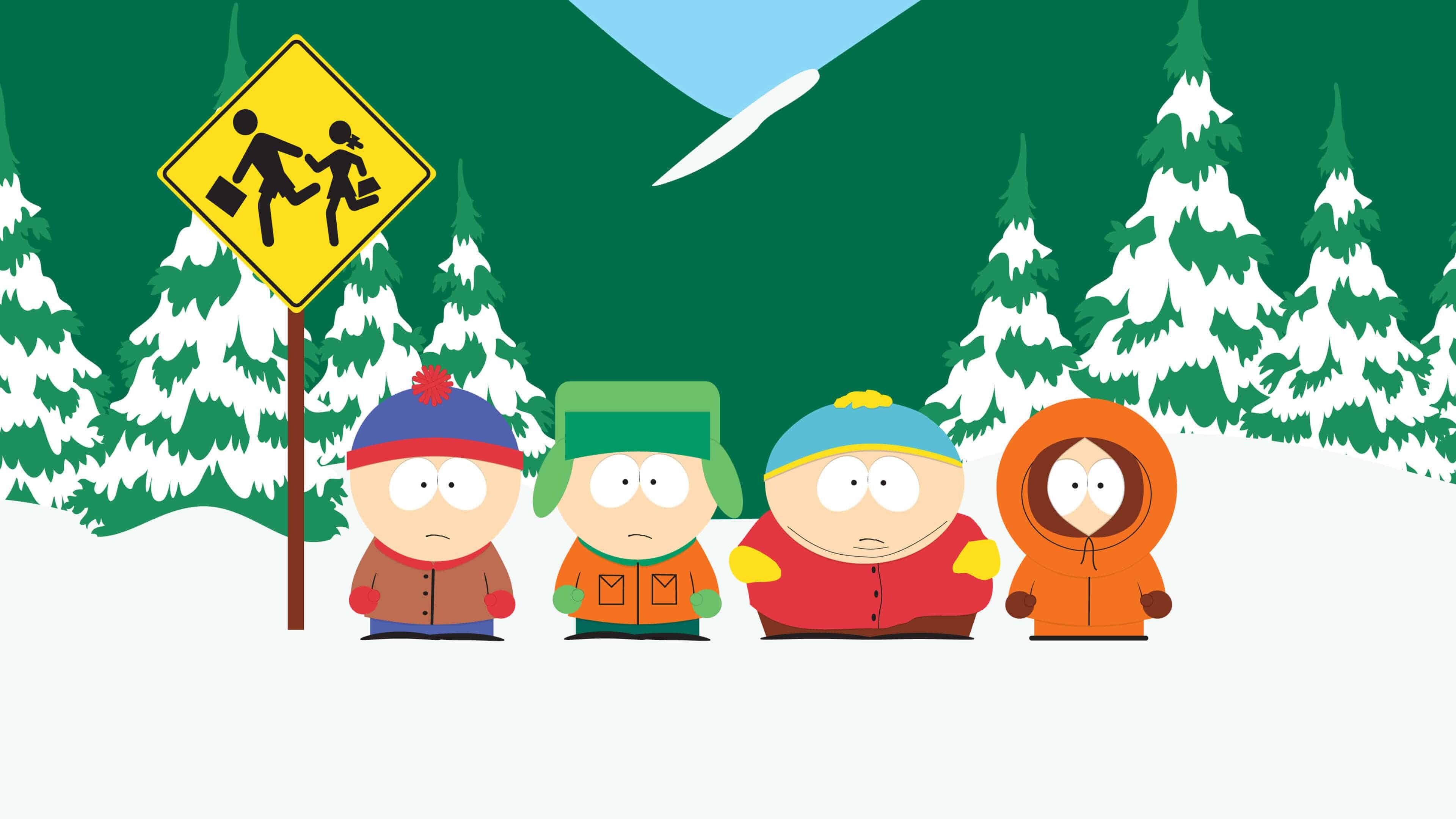 South Park, Stan Kyle Cartman Kenny bus stop, 3840x2160 4K Desktop