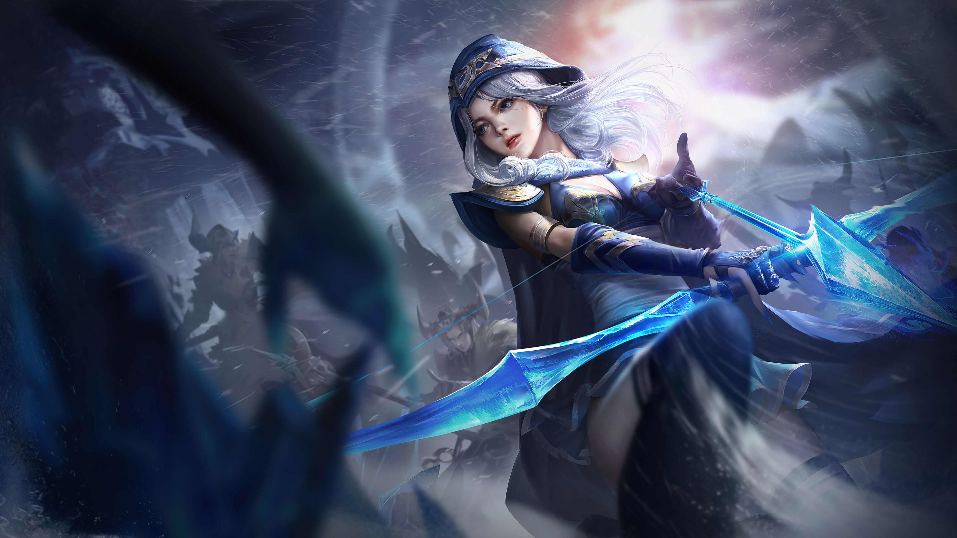 LoL Ashe, PC desktop, 4K wallpaper, Artwork wallpaper, 3840x2160 4K Desktop