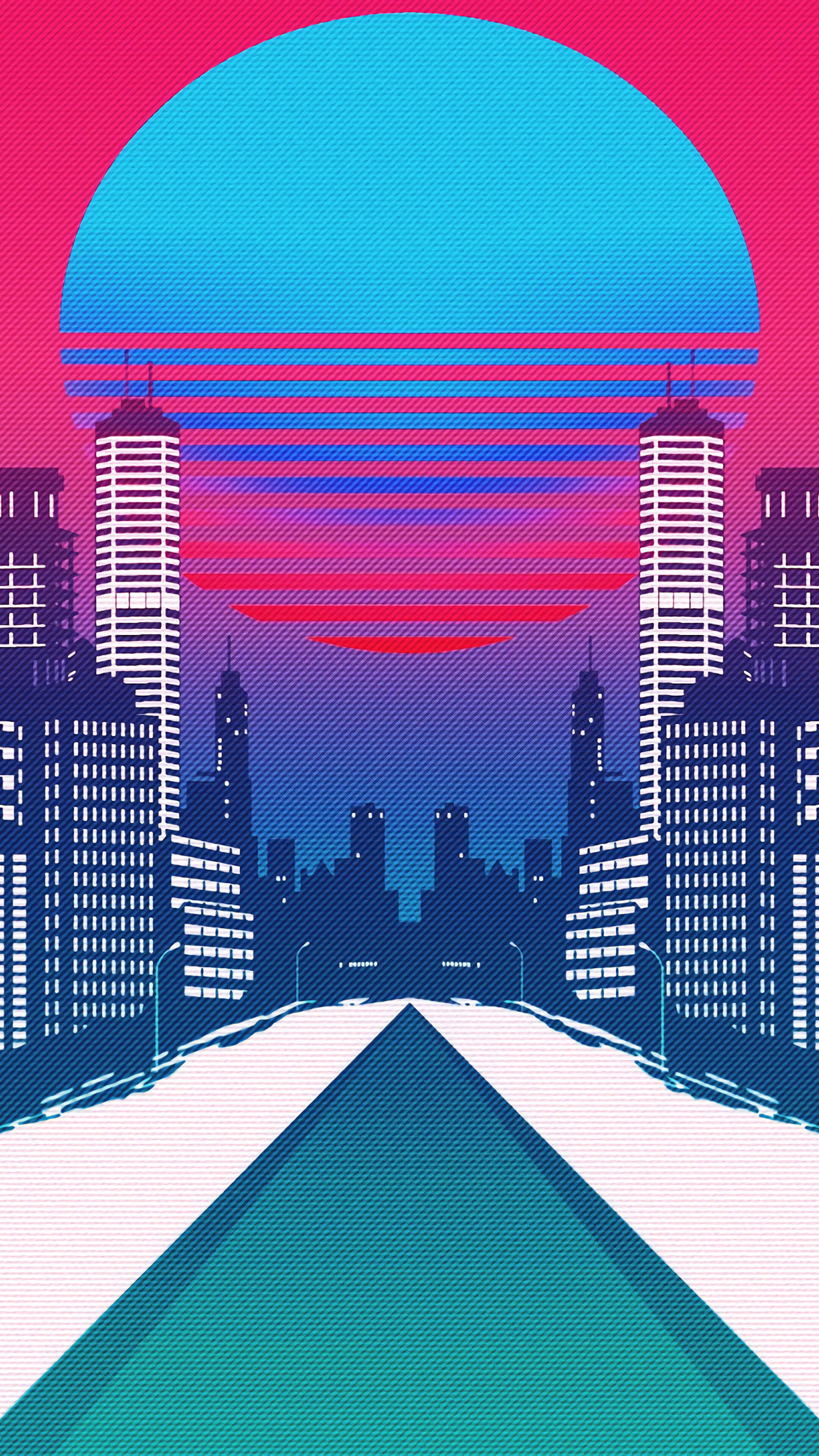 City, Neon Abstract Wallpaper, 2160x3840 4K Phone