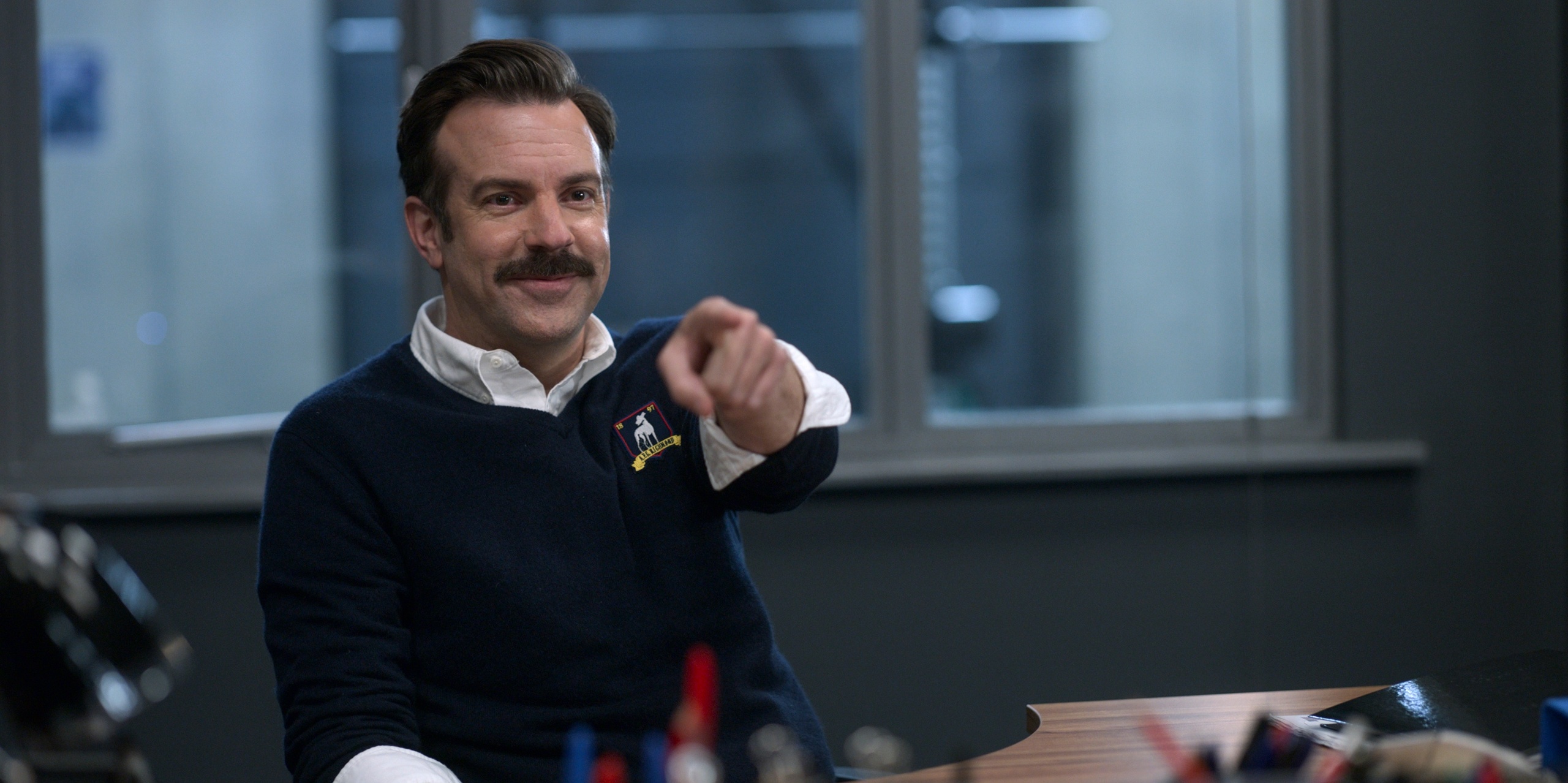 Jason Sudeikis, Ted Lasso, 4K wallpaper, TV series, 2560x1280 Dual Screen Desktop