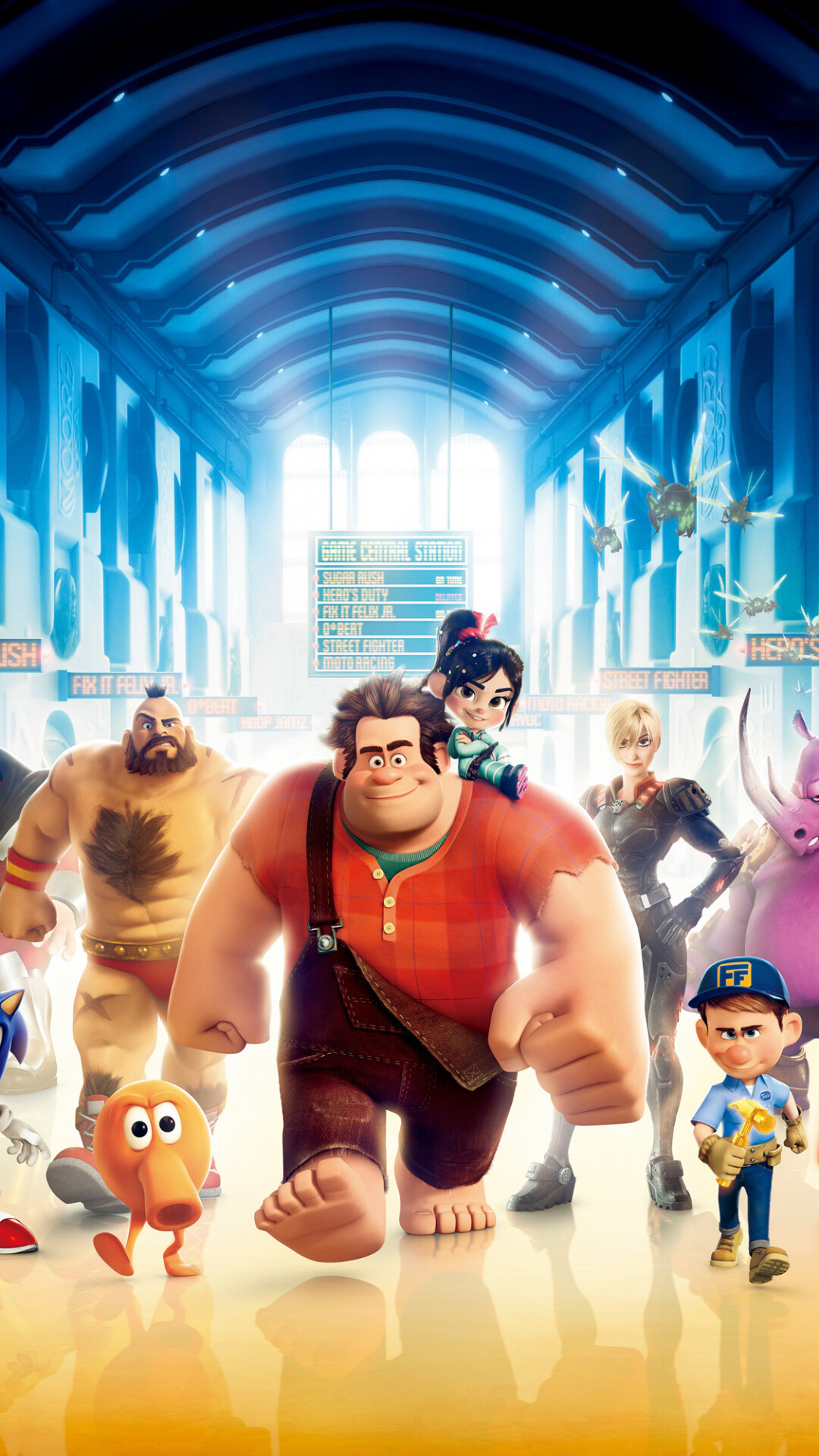 Wreck-It Ralph, Animated film, Video game character, Arcade, 1080x1920 Full HD Phone