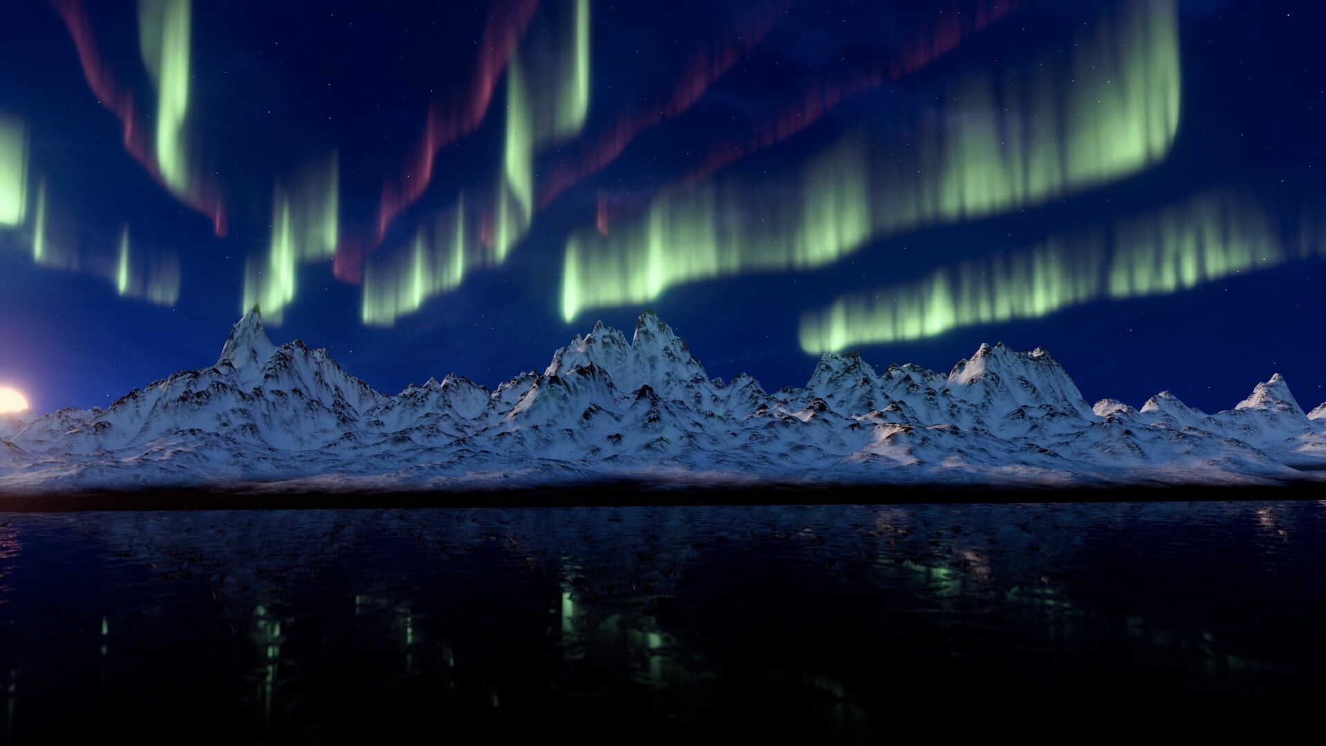 Nature mountains aurora borealis, HD wallpaper, Picture-perfect background, Majestic scenery, 1920x1080 Full HD Desktop