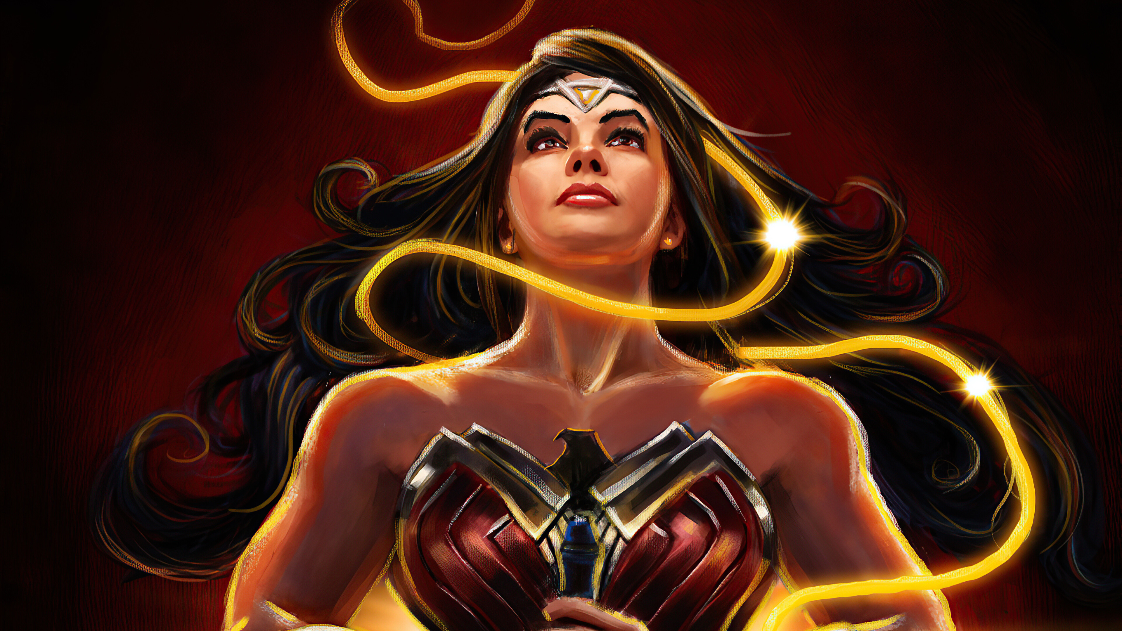 Lasso of Truth, Wonder Woman Art Wallpaper, 3840x2160 4K Desktop