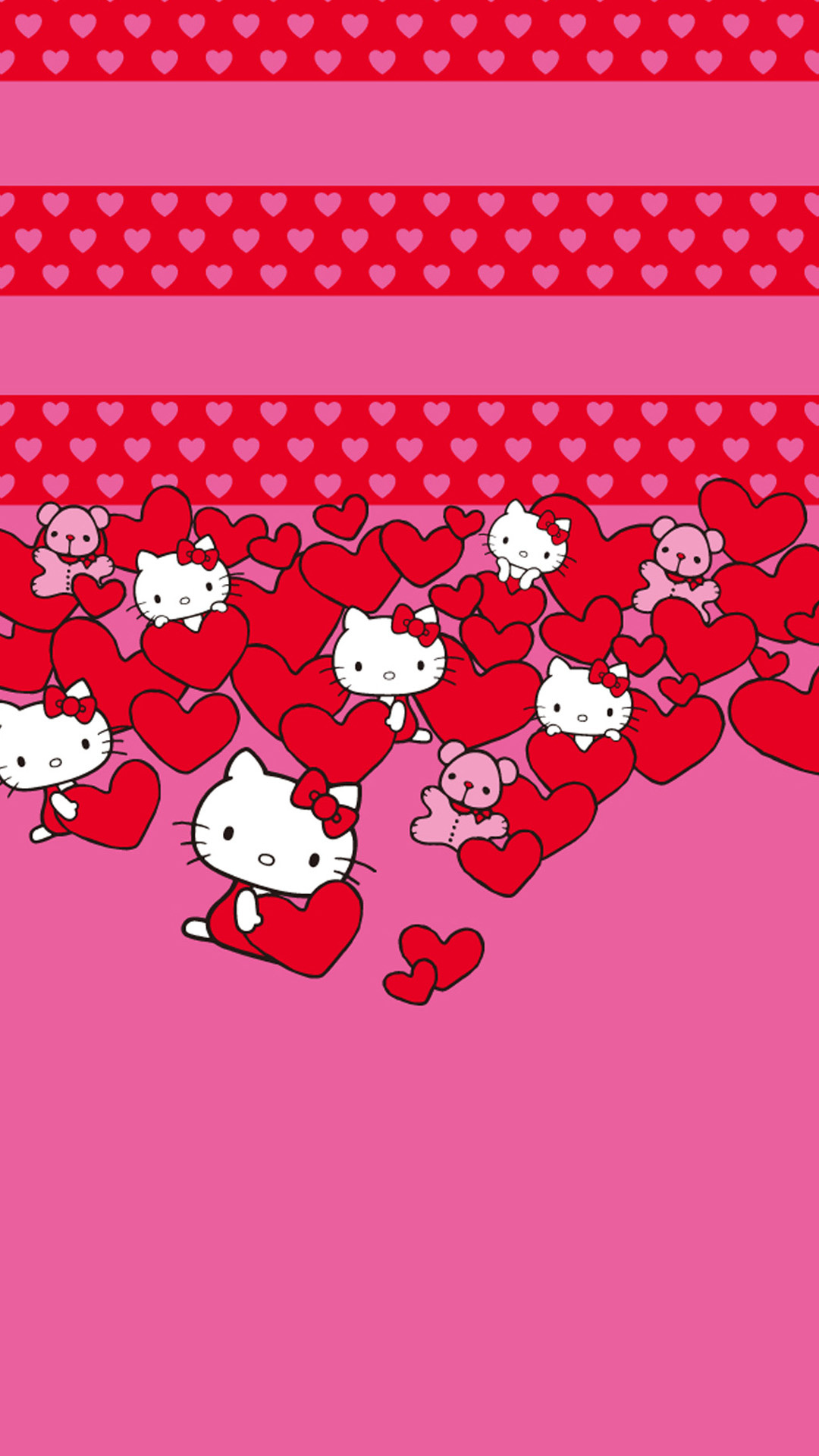 Hearts, Hello Kitty Valentine's Day Wallpaper, 1080x1920 Full HD Phone