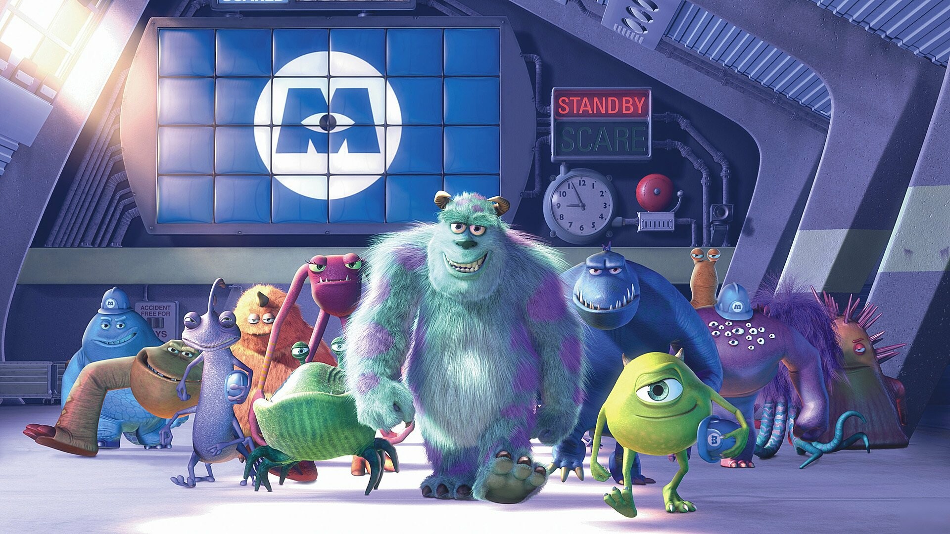 Monsters, Inc., HD wallpapers, Pixar animation, Eye-catching designs, 1920x1080 Full HD Desktop