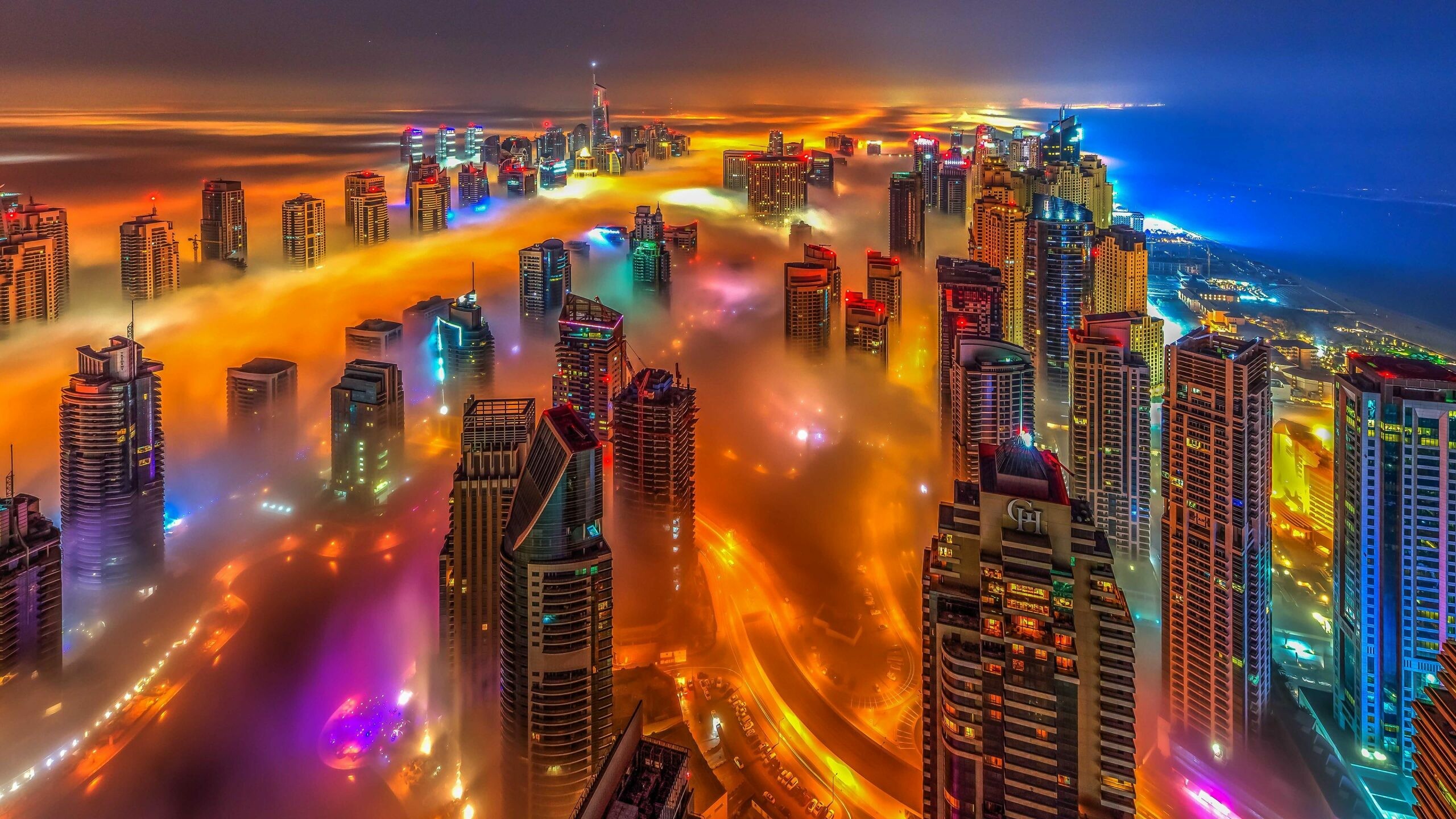 United Arab Emirates, Tower block, Cotton candy, Dubai marina, 2560x1440 HD Desktop