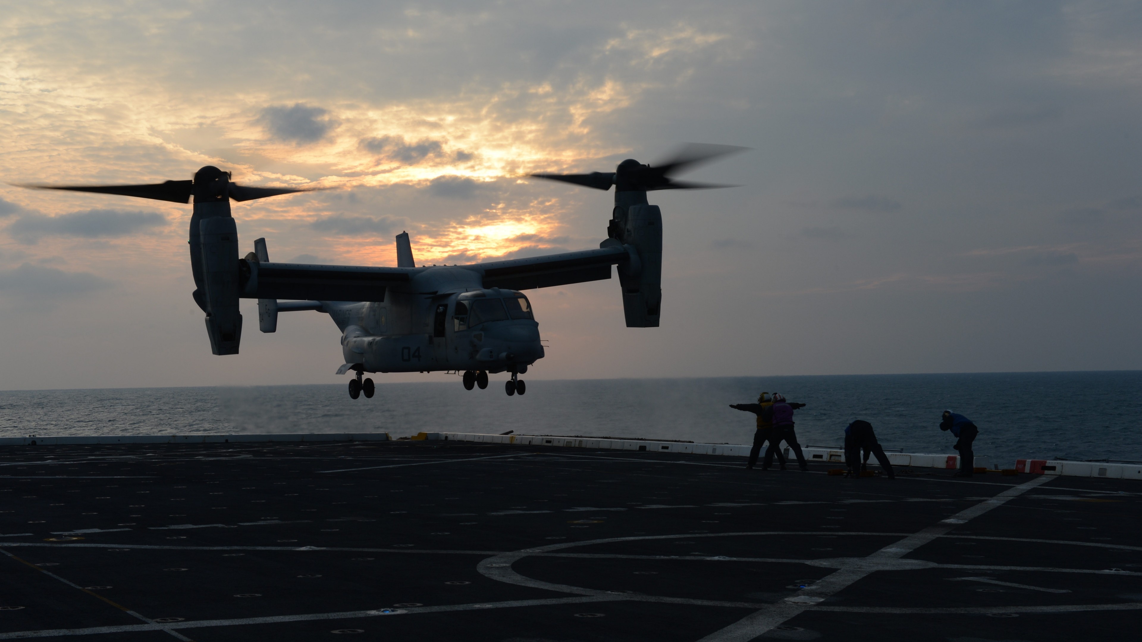 V-22 Osprey, Tiltrotor aircraft, Bell Boeing, Aircraft carrier, 3840x2160 4K Desktop