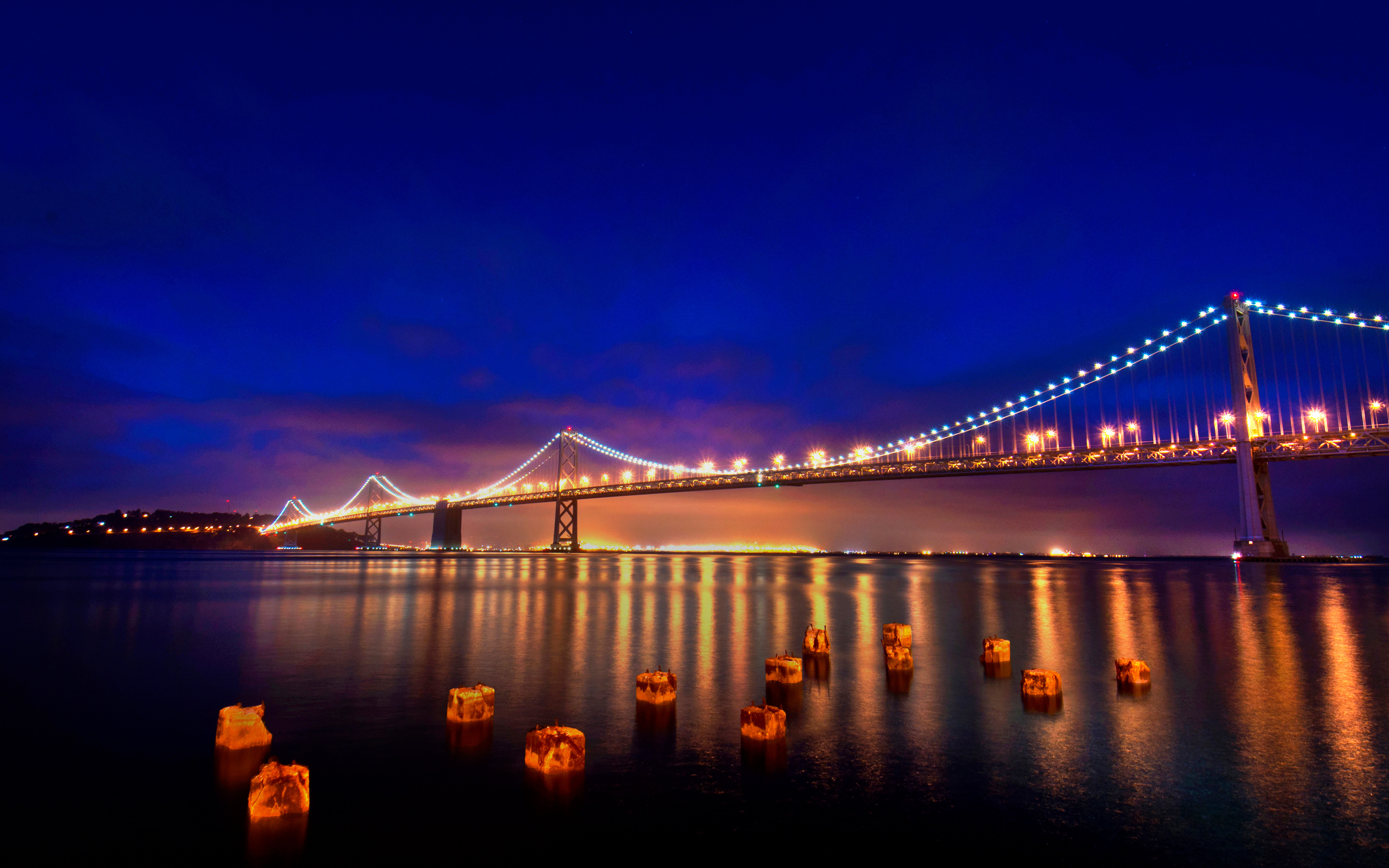 San Francisco, Travels, Nights wallpapers, Golden gate, 2880x1800 HD Desktop