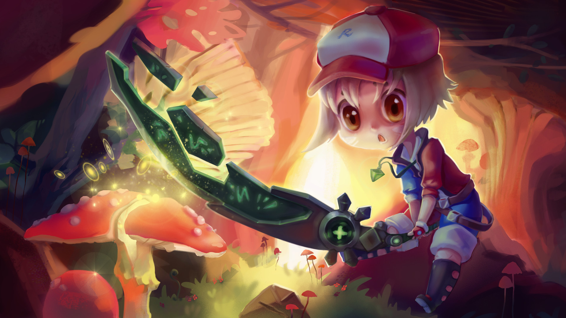 League of Legends, Chibi, Riven fan art, ArtStation showcase, 1920x1080 Full HD Desktop