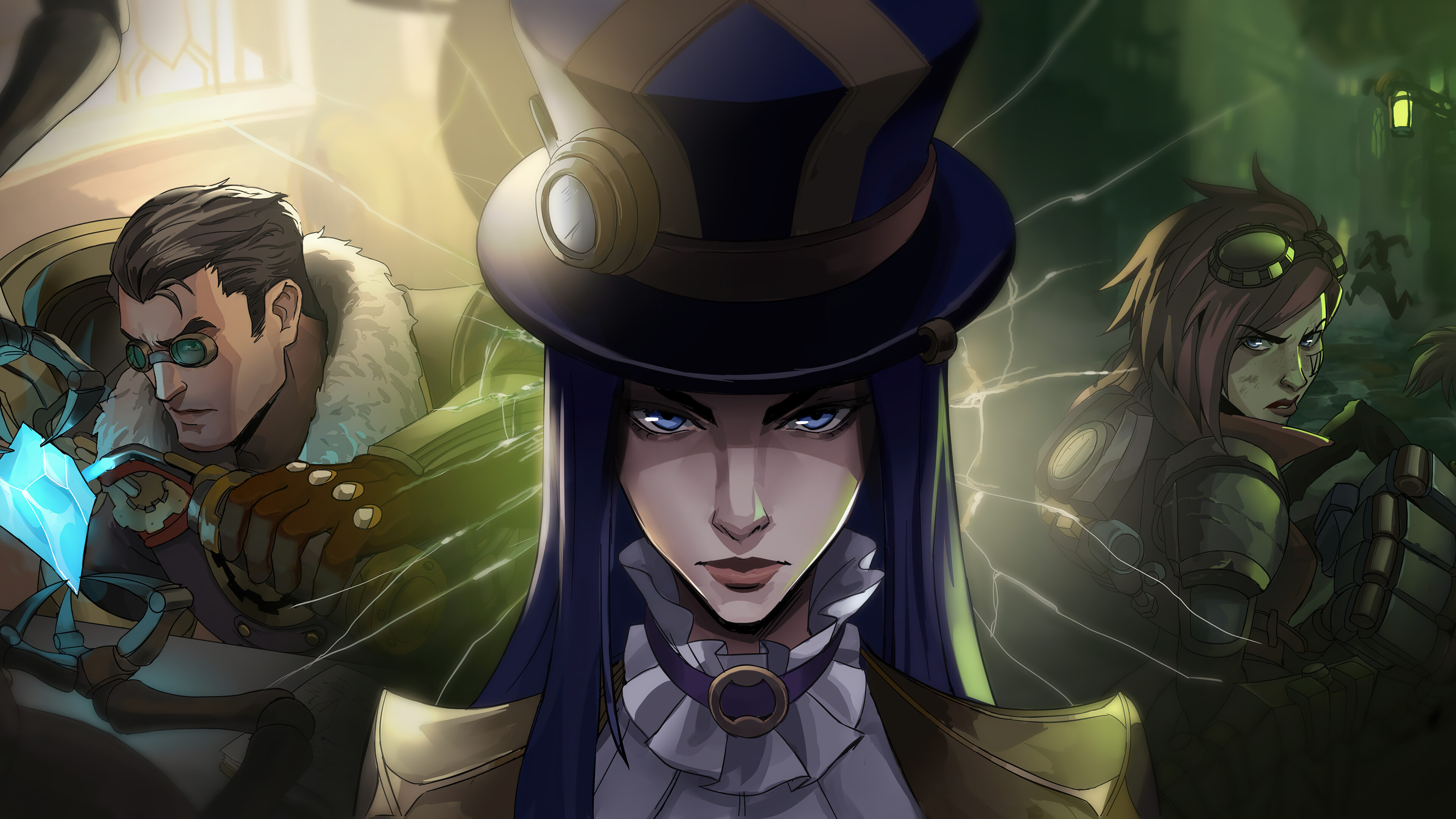 Caitlyn, Jayce, Vi, Arcane: League of Legends Wallpaper, 3840x2160 4K Desktop