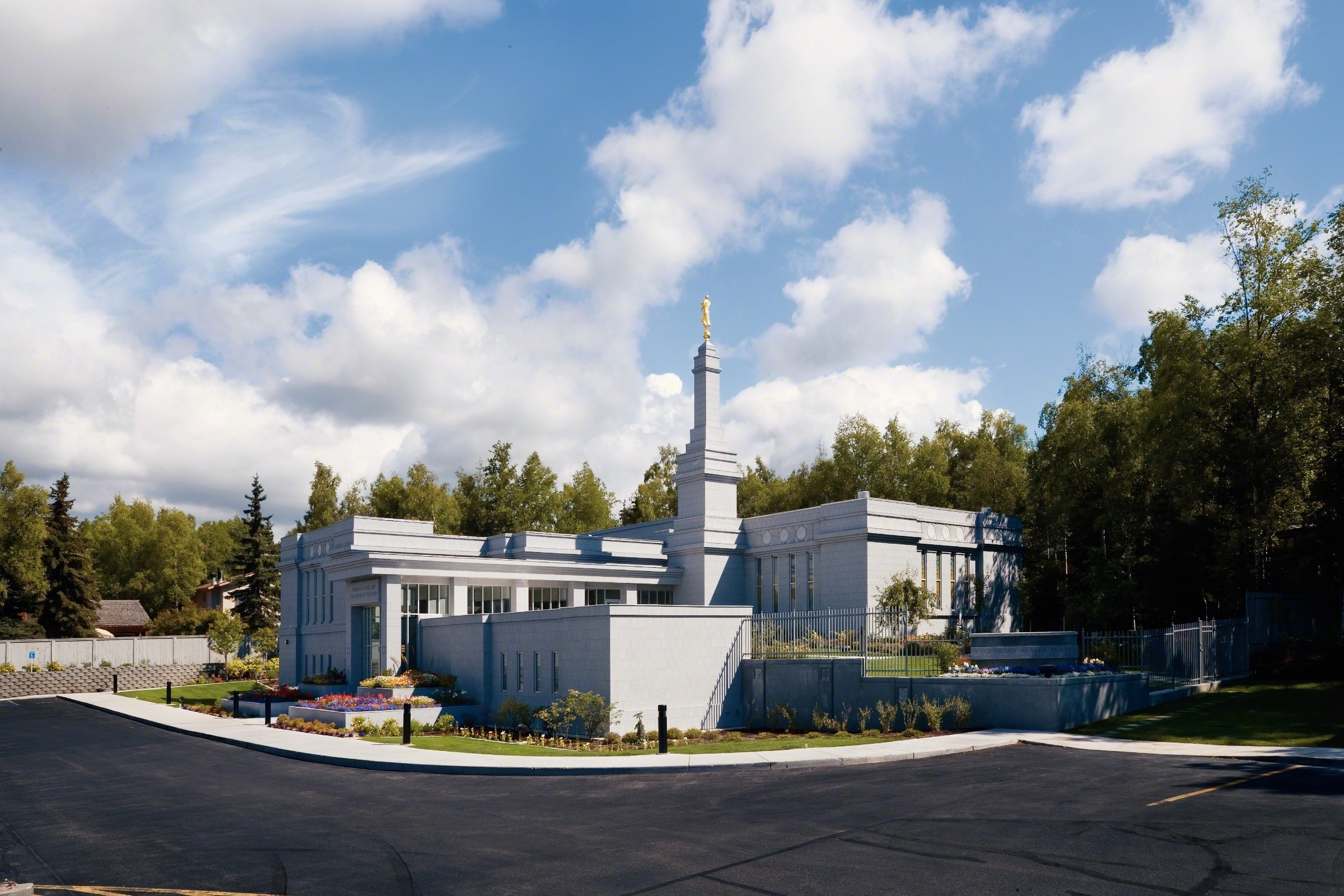 The Anchorage Alaska Temple, Serene atmosphere, Spiritual retreat, Tranquil grounds, 2400x1600 HD Desktop