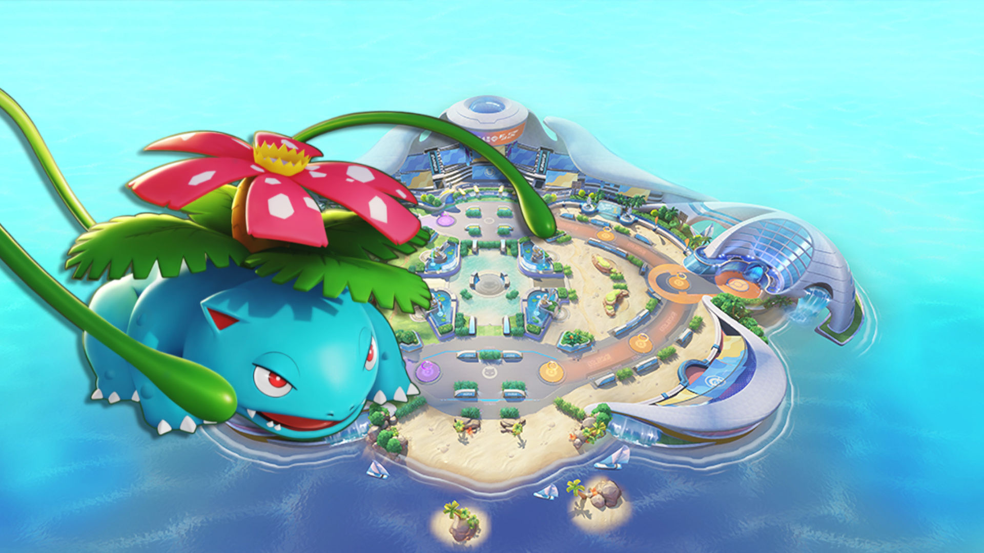 Ivysaur, Pokemon Unite, Venusaur build, Pocket tactics, 1920x1080 Full HD Desktop