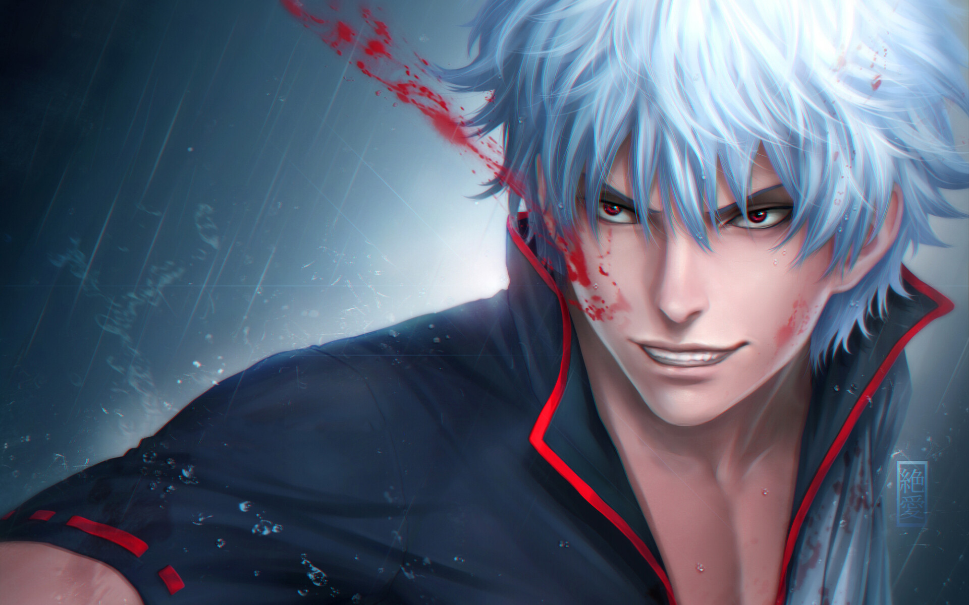 Sakata Gintoki sword, Red eyes, Manga protagonist, Samurai warrior, 1920x1200 HD Desktop